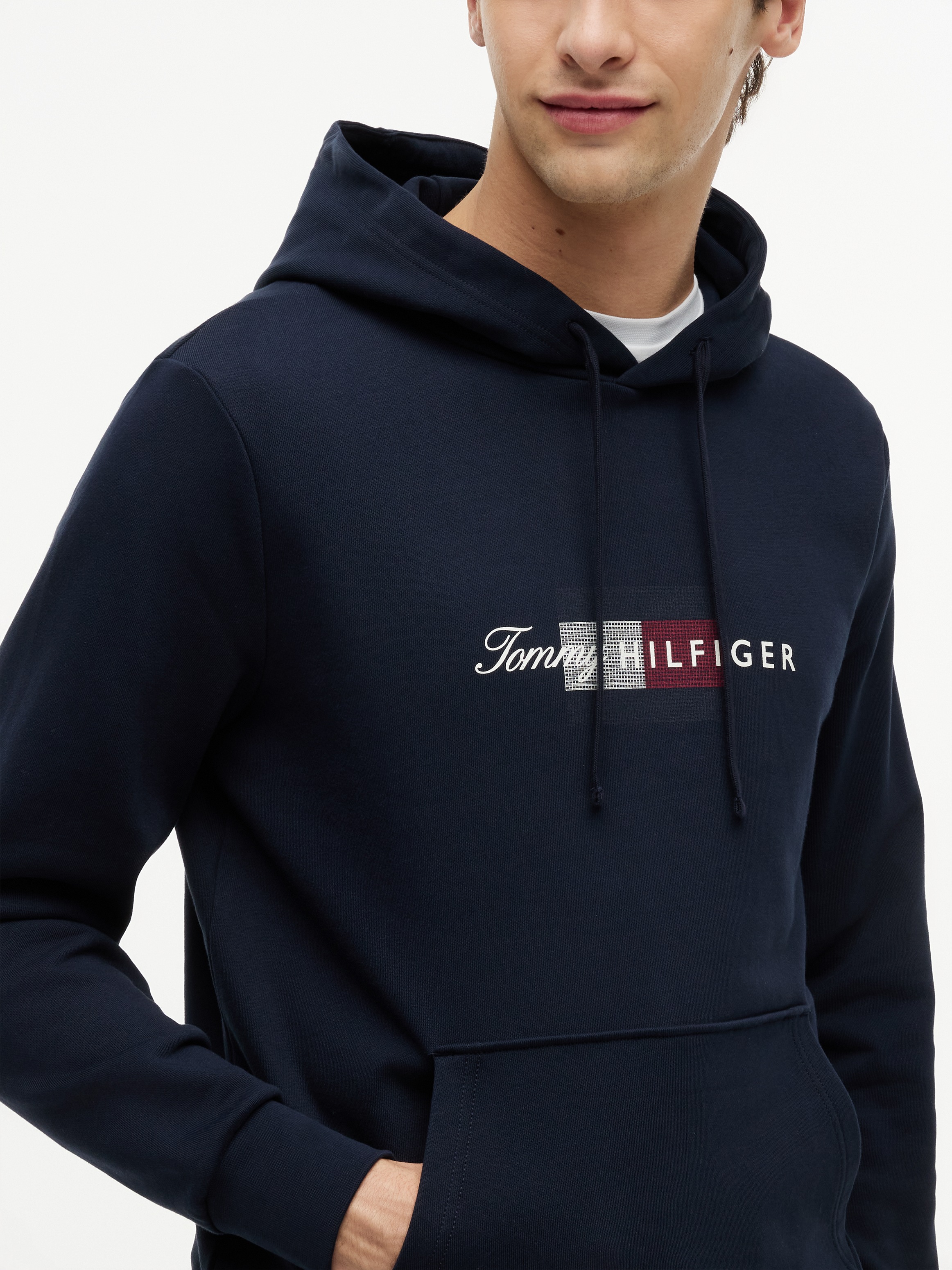 Tommy Hilfiger Hoodie »SCRIPT FLAG HOODIE«, mit Flag-Grafik und Tunnelzug
