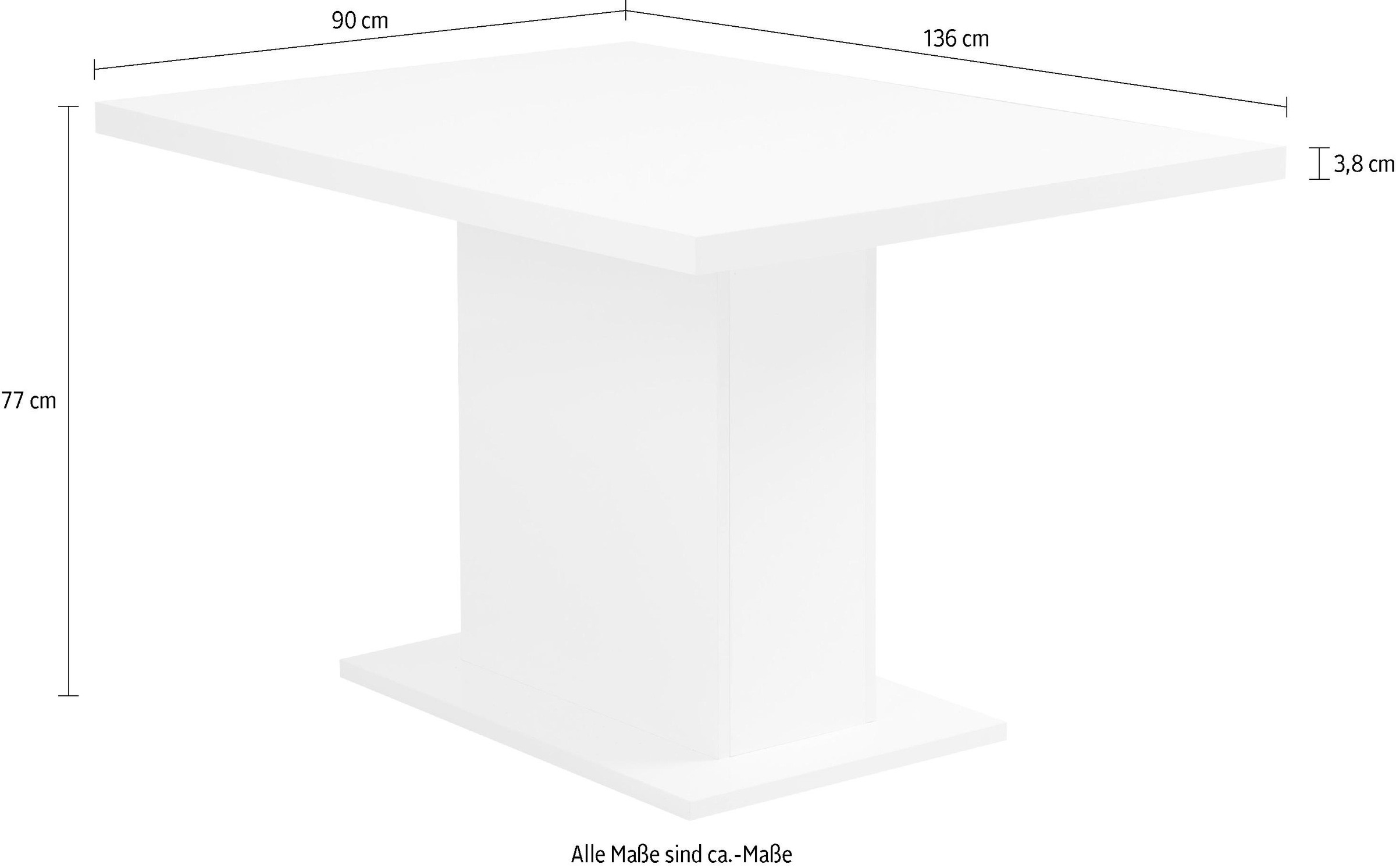 5. Bild von Home affaire Säulen-Esstisch »Cross«, (Breite 136 cm)