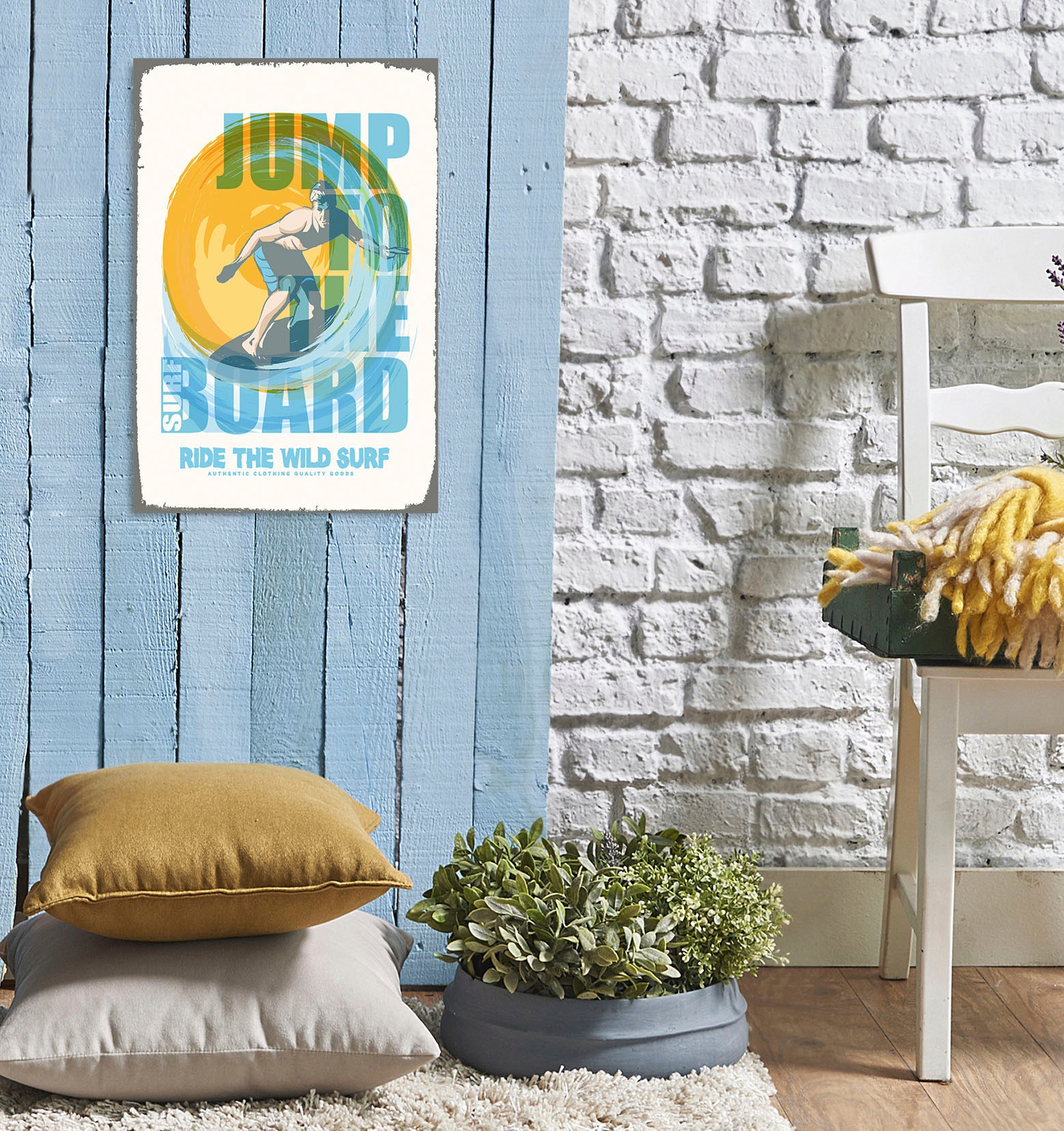 queence Metallbild »Wild Surf«, (1 St.), Stahlschilder