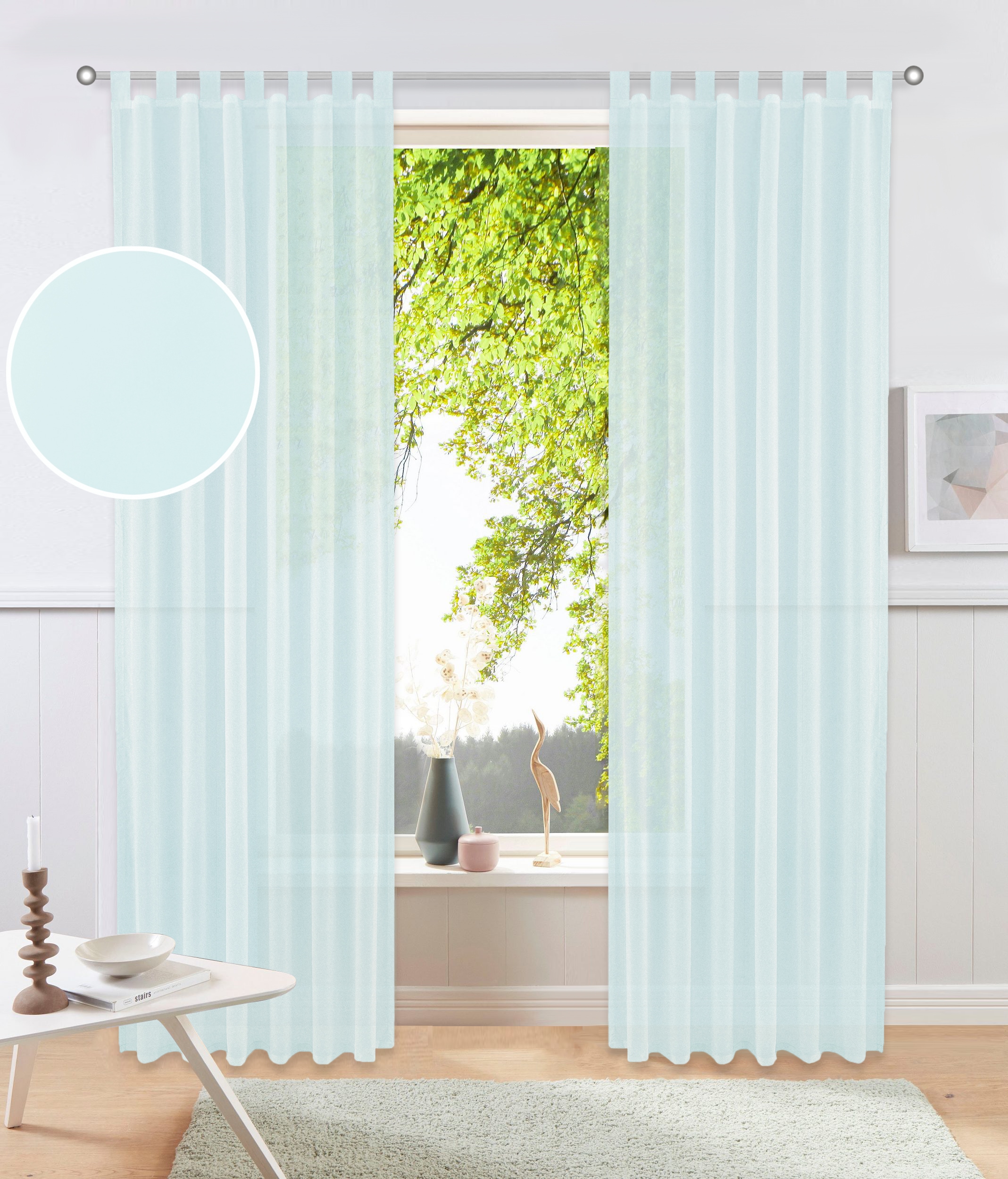 OTTO home Gardine »XANA« Schlaufen 1 Stk. tlg. Bestseller, einfarbig, 1 Schal, pflegeleicht, preiswert!
