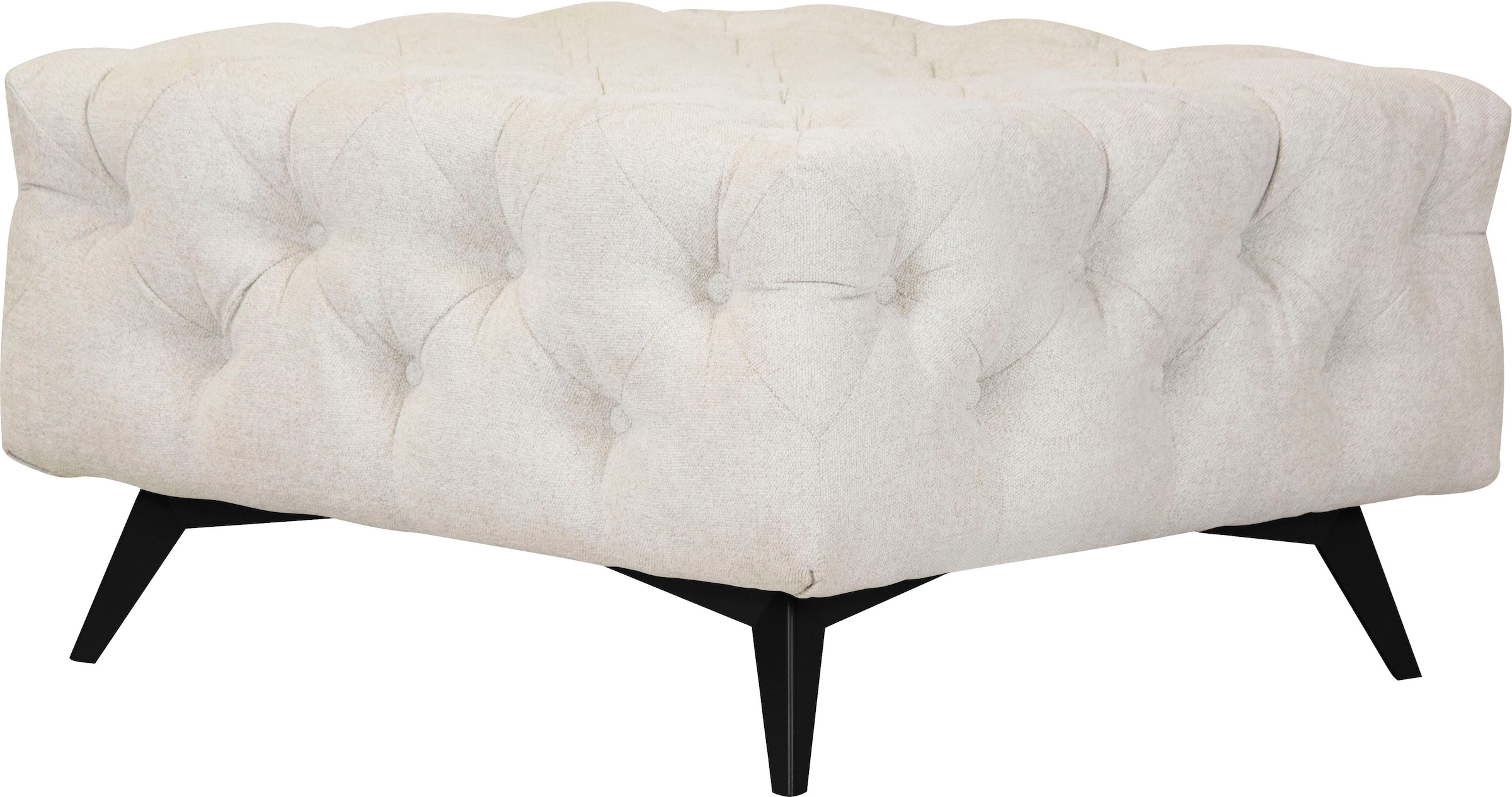 Leonique Polsterhocker »Amaury«, Chesterfield-Optik, Breite 80cm, Fußfarbe wählbar