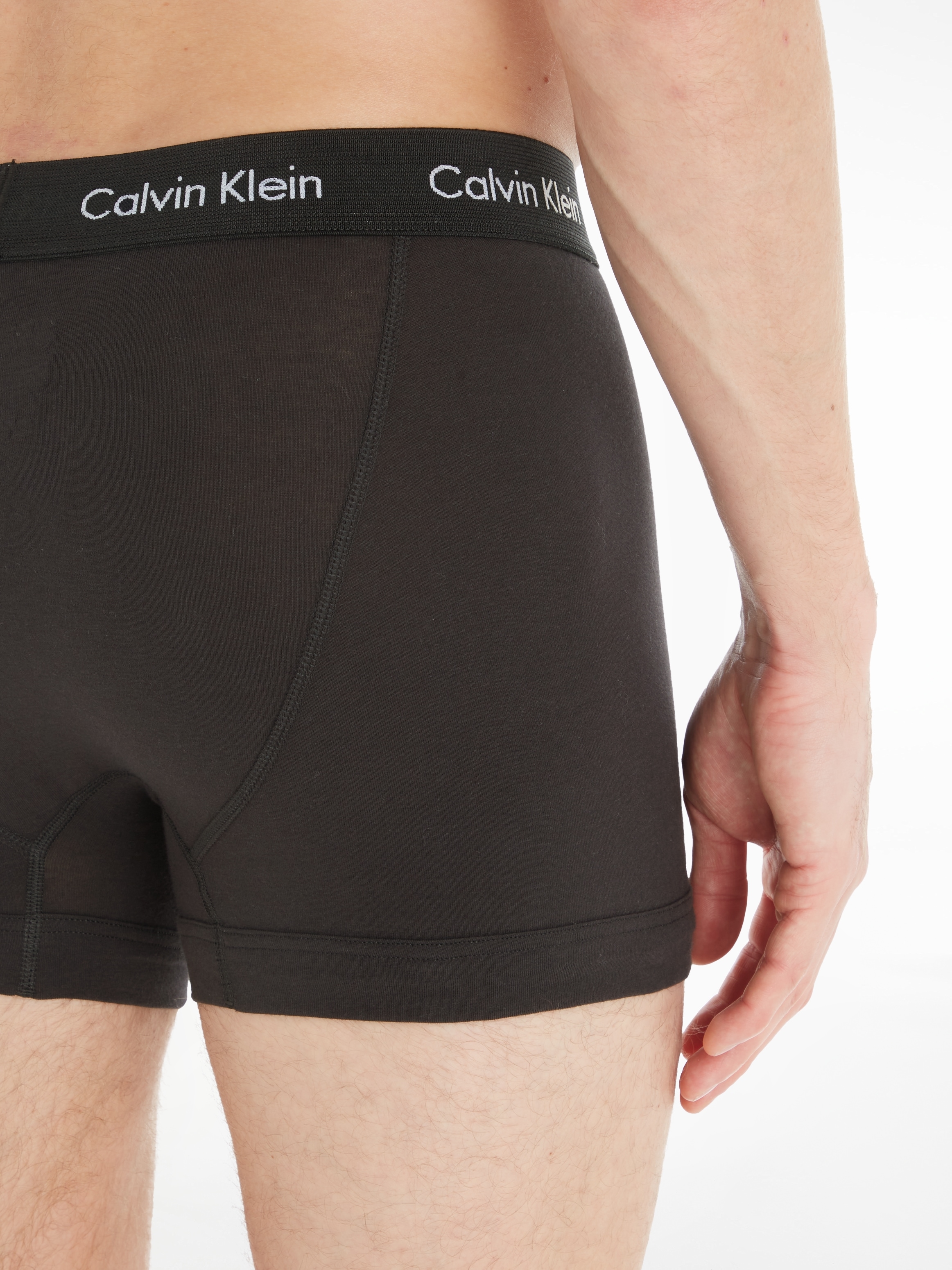 Calvin Klein Underwear Trunk, (3 St.), in blautönen mit Logo-Elastikbund