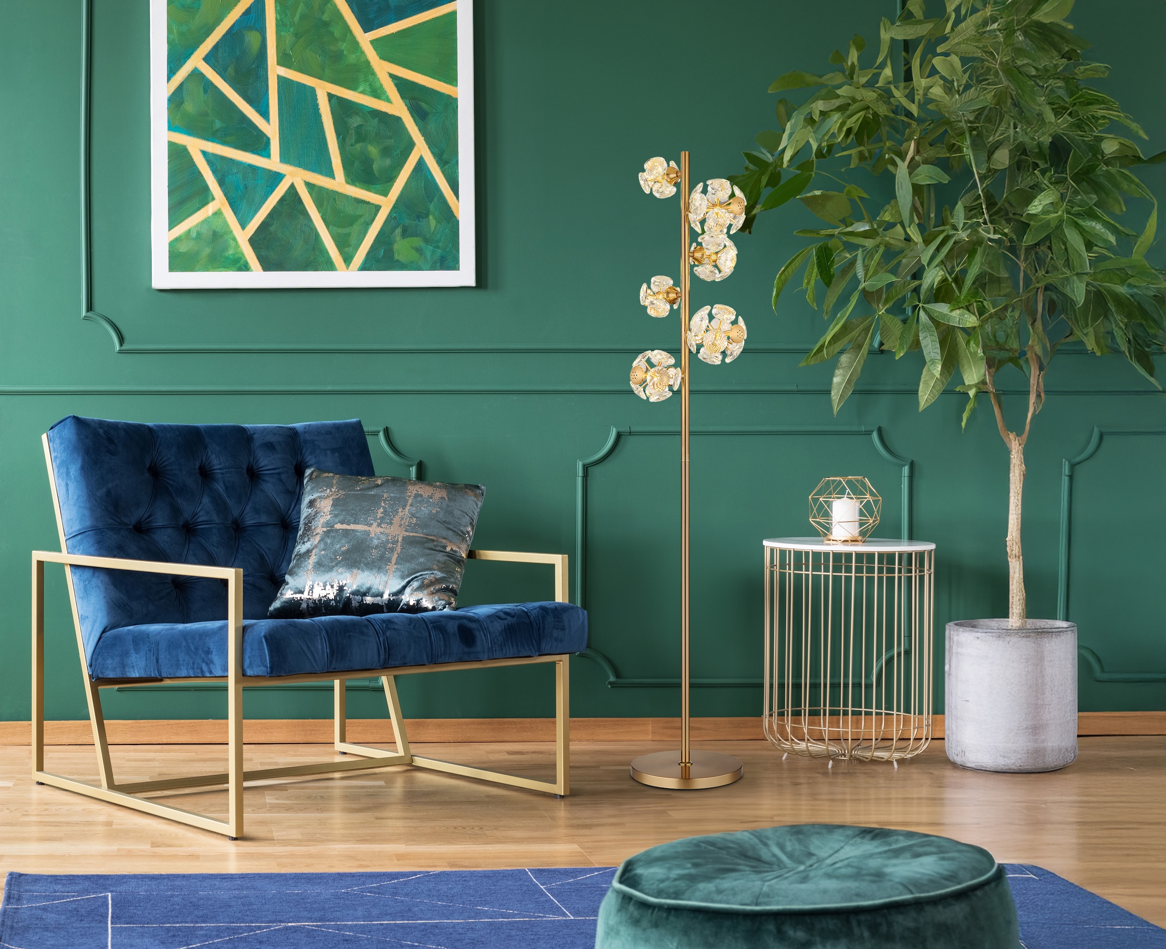 GLOBO LIGHTING Stehlampe »VIRINA« LED-Modul 1 Stk. Warmweiß Stehlampe Wohnzimmer Schlafzimmer Flur Design-Leuchte