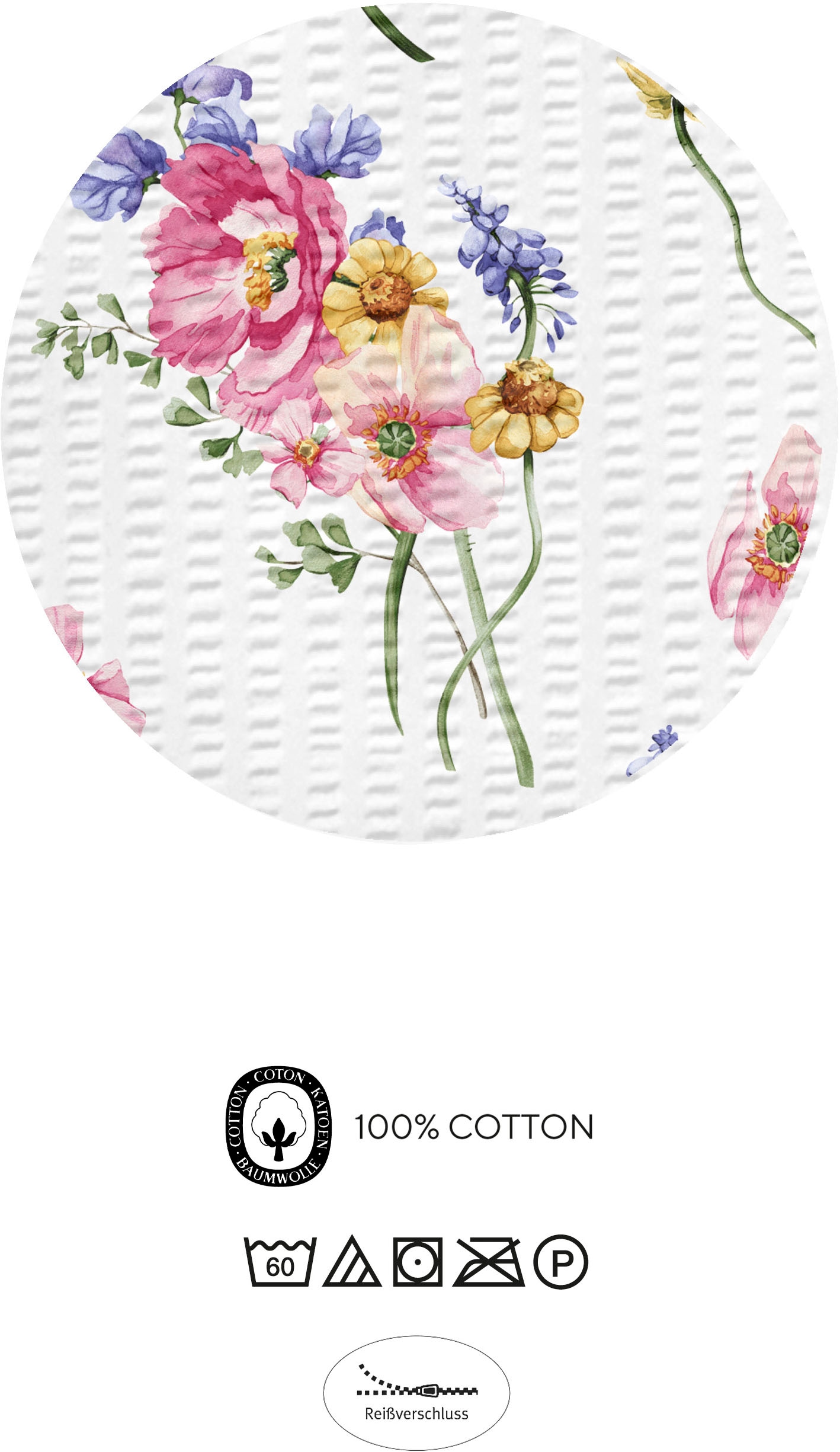 Biberna Bettwäsche »26319« 2 absolut bügelfrei, 100% Baumwolle, mit Reißverschluss, ganzjährig