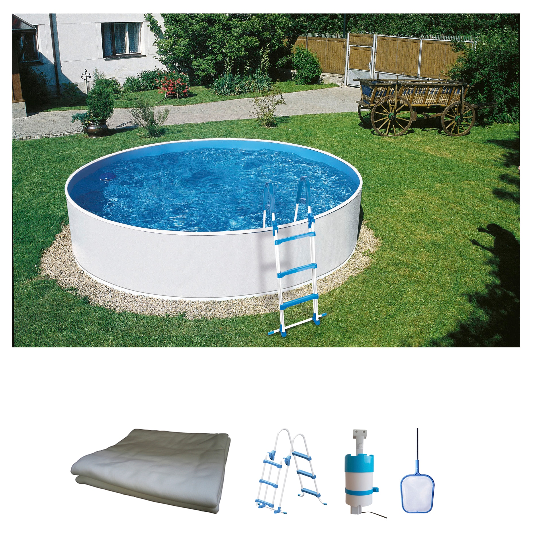 KONIFERA Rundpool »»AQUAFUN« ØxH: 355x90 cm« in 2 Farben erhältlich weiß Ø/B/H/L: 355 cm x Breite x Höhe 90 cm x Länge