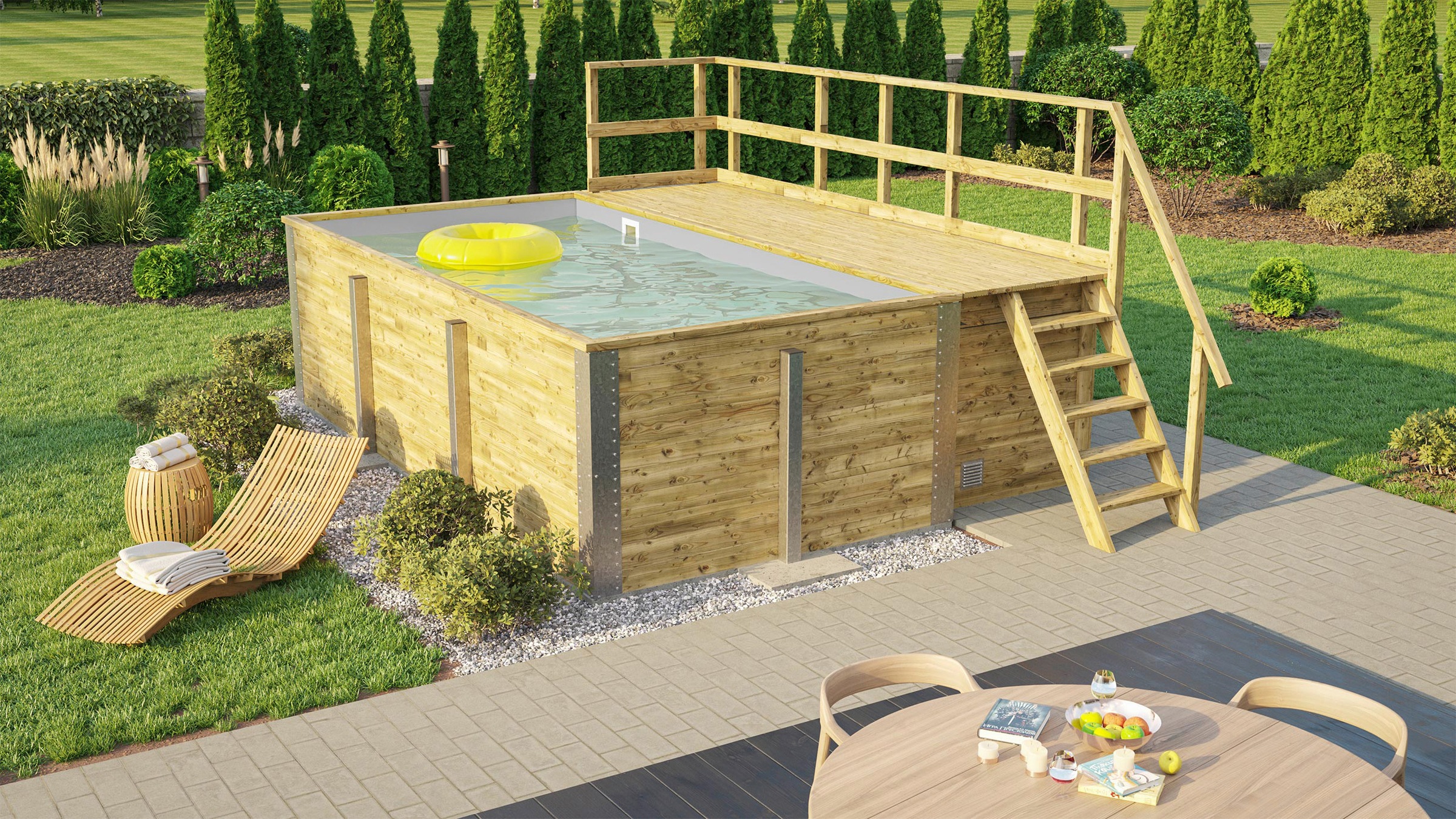 weka Rechteckpool »595 Gr. 1 mit Sonnendeck und Technikraum« BxLxH: 309x416x116 cm