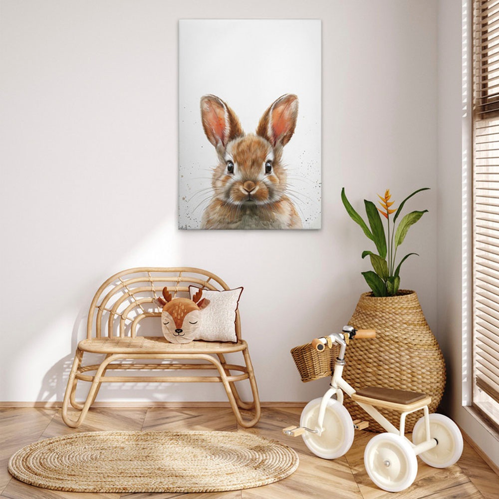 A.S. Création Leinwandbild »Brown Baby Bunny - Wandbild Weiß Braun Keilrahm günstig online kaufen