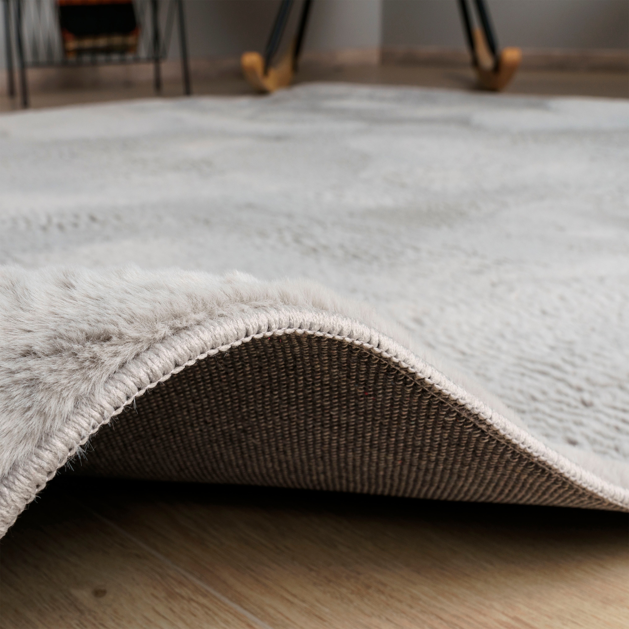 Fellteppich »Lottano«, rechteckig, 14 mm Höhe, Langflor, Kunstfell, Uni Farben, traumhaft weicher Flor, Wohnzimmer
