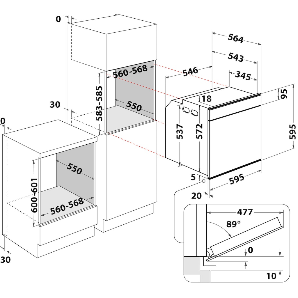 BAUKNECHT Backofen-Set »BAKO CONNECTIVITY«, BIK7 CHC8TS PT, mit 3-fach-Teleskopauszug, (Set)