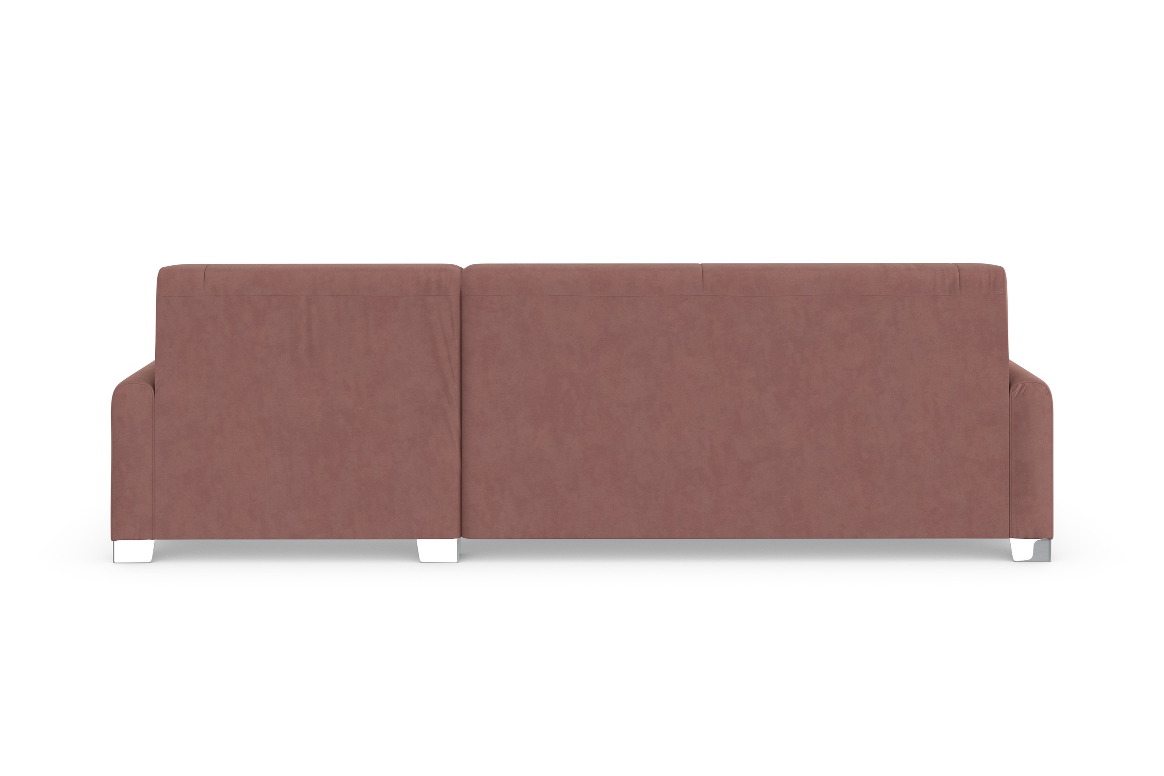 DOMO collection Ecksofa »Anzio L-Form, whlw. Bettfunktion, Federkern, hochwertig, Breite 271 cm«, Ohne Bettfunktion, Recamiere rechts, Samtoptik, malve