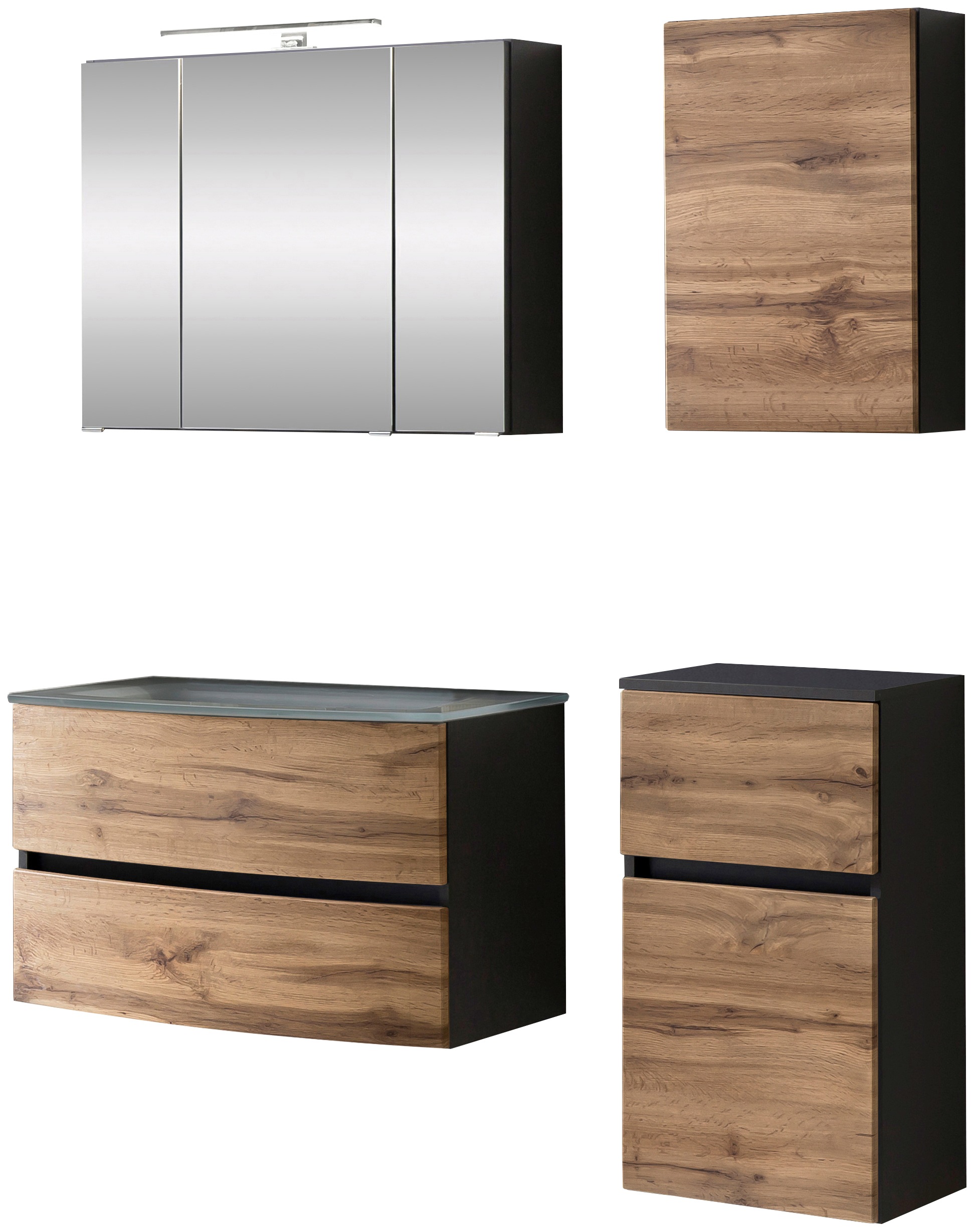 welltime Badezimmer-Set »Kaunas«, (Set, 4 St.), Breite 120 cm, Soft Close F günstig online kaufen