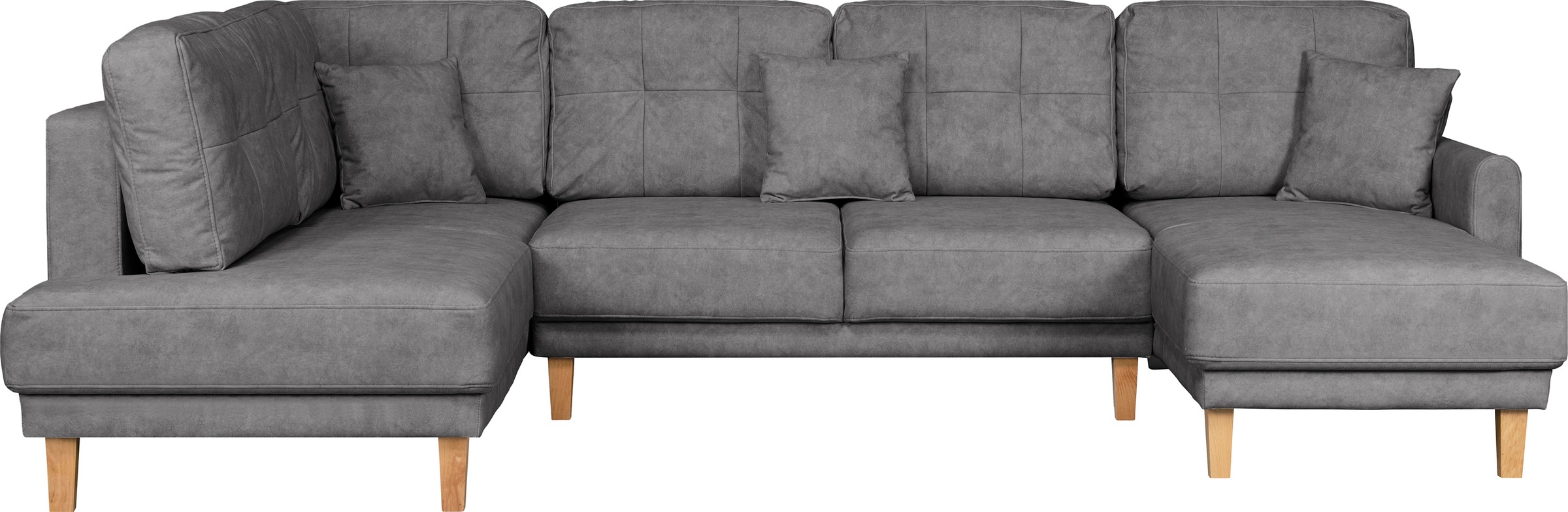 Home affaire Wohnlandschaft »TRIPLO U-Form wahlweise mit Schlaffunktion, B/T/H: 310/192/90 cm«, Schlafsofa, auch mit Bettkasten, Steppung im Rückenkissen