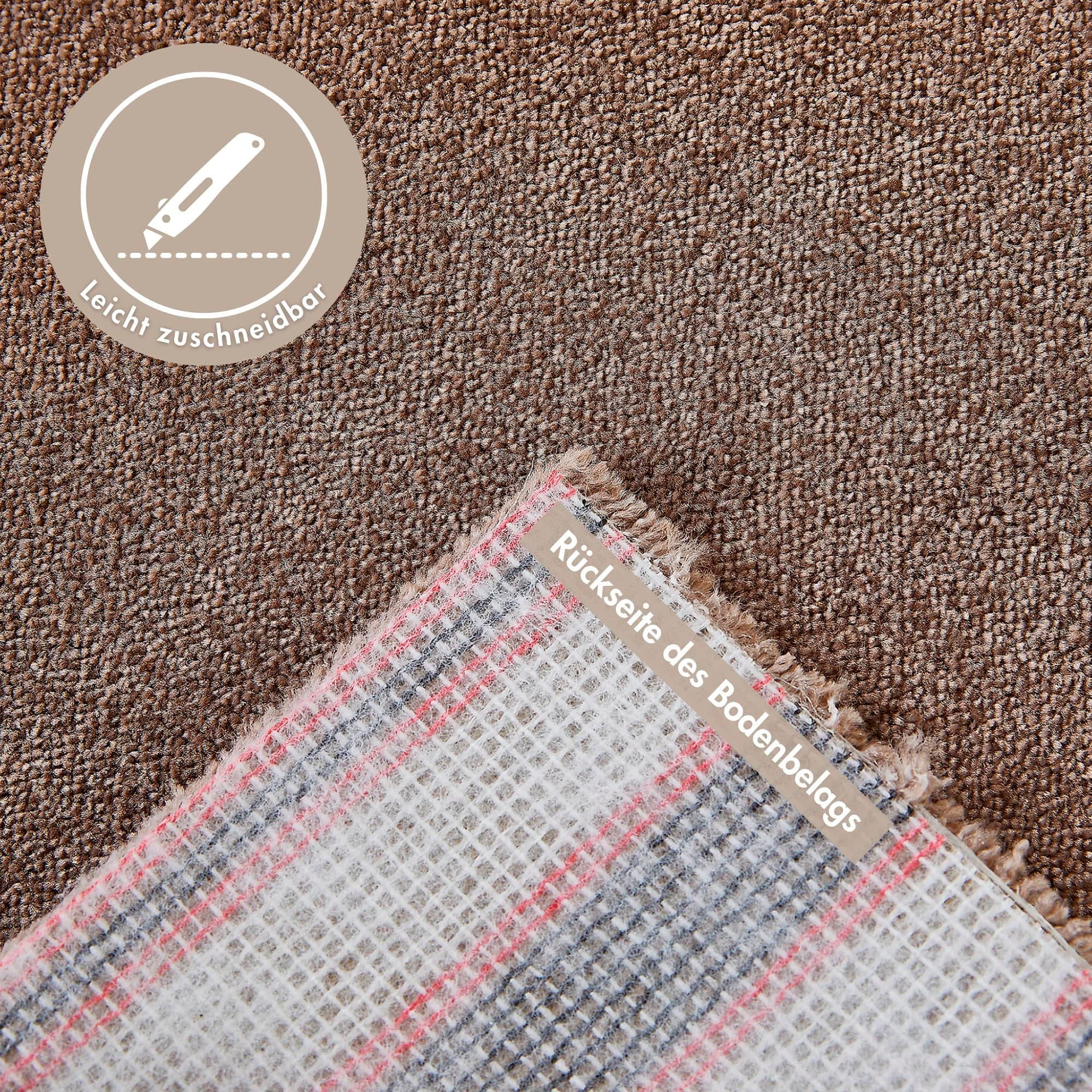 Andiamo Teppichboden »Florenz, Schlinge, Made in Belgium«, rechteckig, 8 mm Höhe, Uni-Farben, Breite 400 cm, strapazierfähig & robust