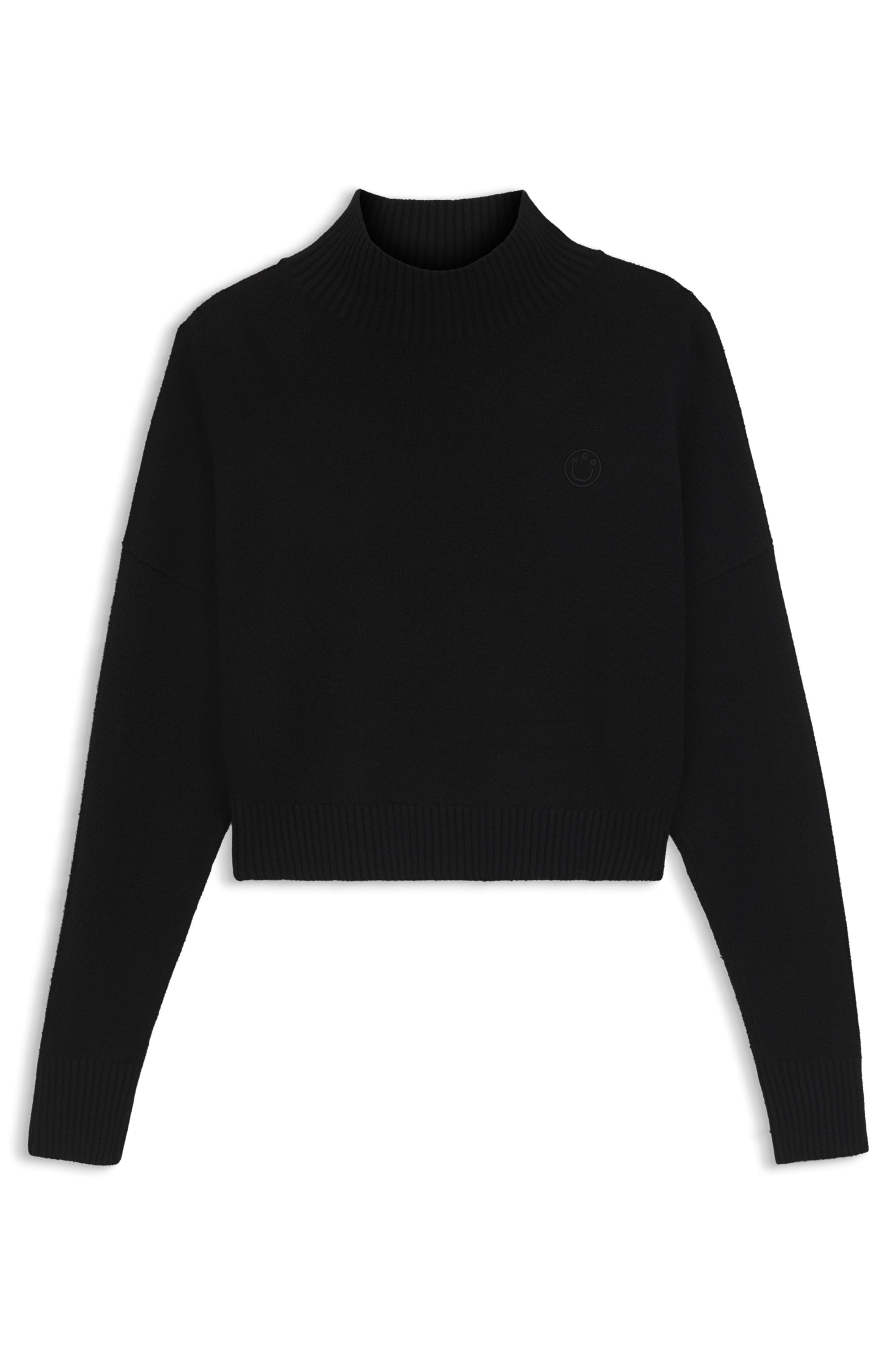 HUGO Blue Stehkragenpullover »Sesty«, in Cropped-Länge, Oversize Fit