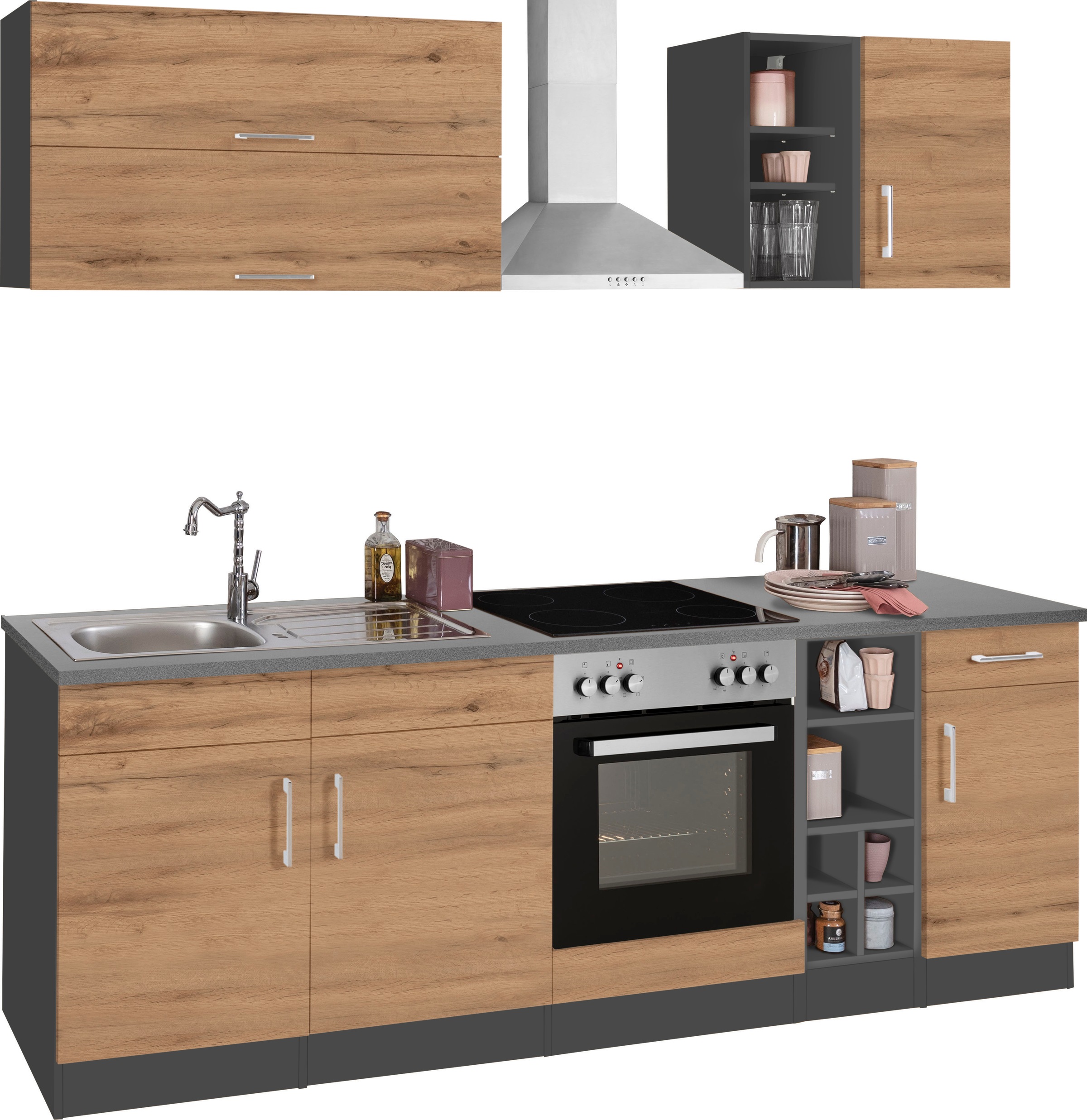 KOCHSTATION Küchenzeile »KS-Colmar«, ohne E-Geräte, Breite 240 cm