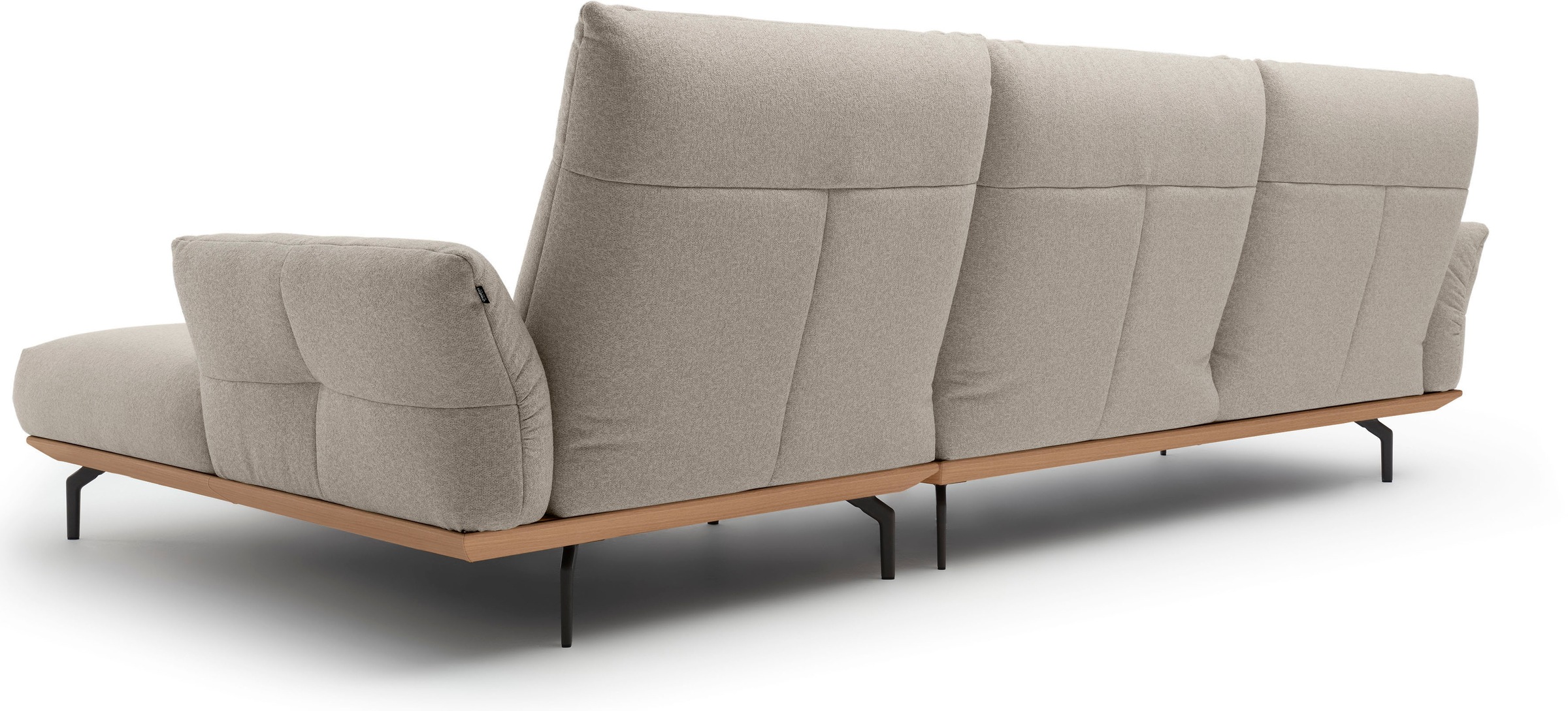 Creation BY ROLF BENZ Ecksofa »CR.460«, Sockel in Eiche, Winkelfüße in Umbragrau, Breite 318 cm