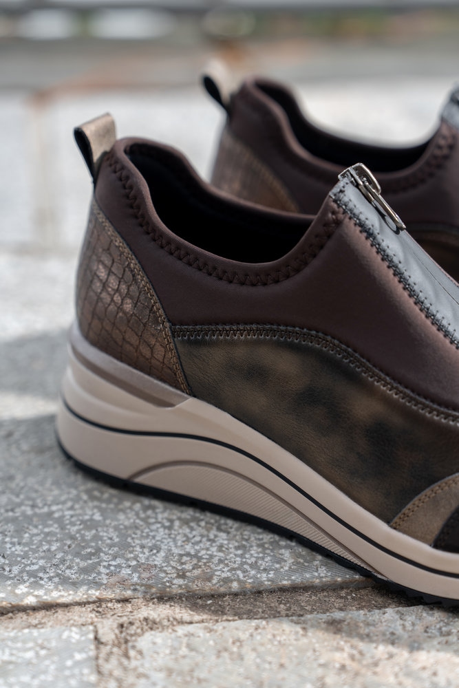 Remonte Slip-On Sneaker  Freizeitschuh, Halbschuh, Schlupfschuh mit Front-Reißverschluss
