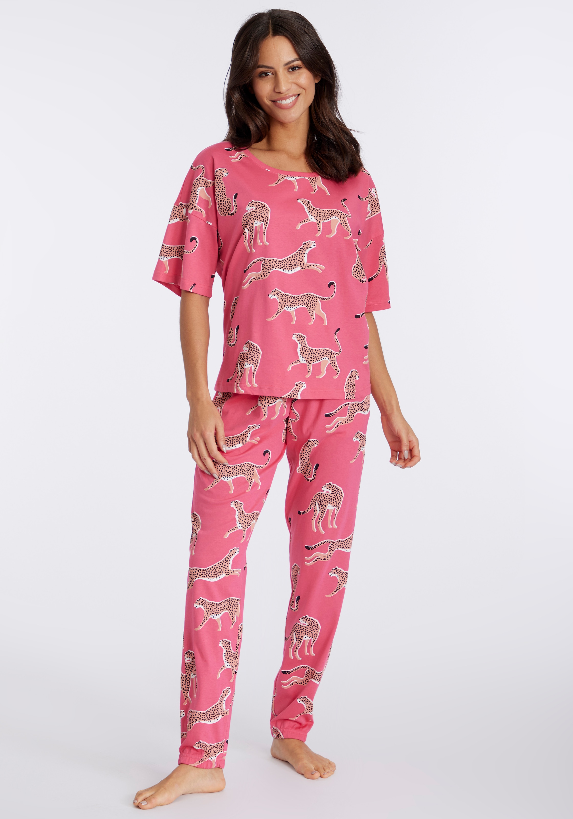 Vivance Dreams Pyjama, (2 tlg.), mt Animal Alloverprint online bestellen