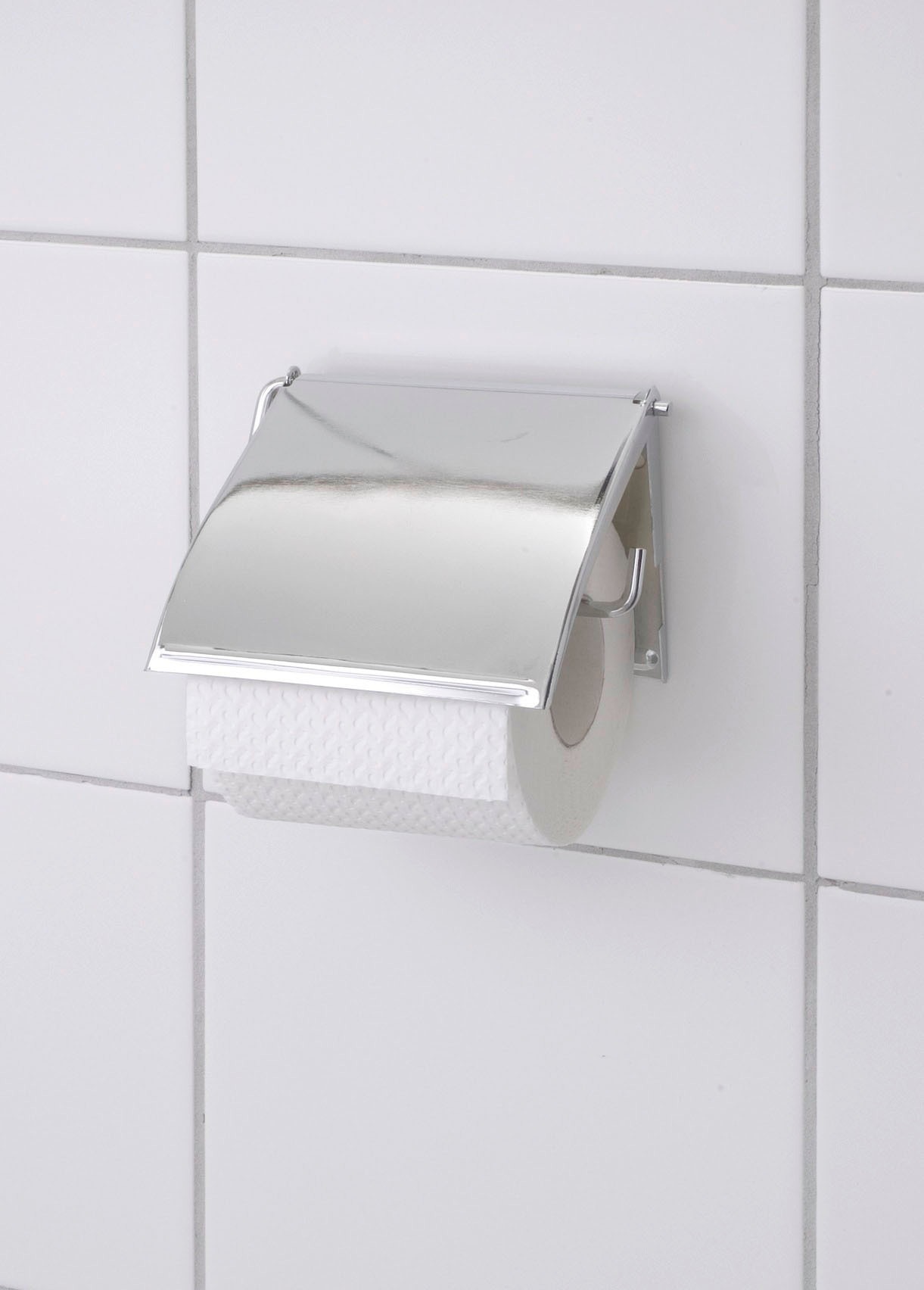 WENKO Toilettenpapierhalter »Cover«, Chrom, mit geschlossener Form günstig online kaufen