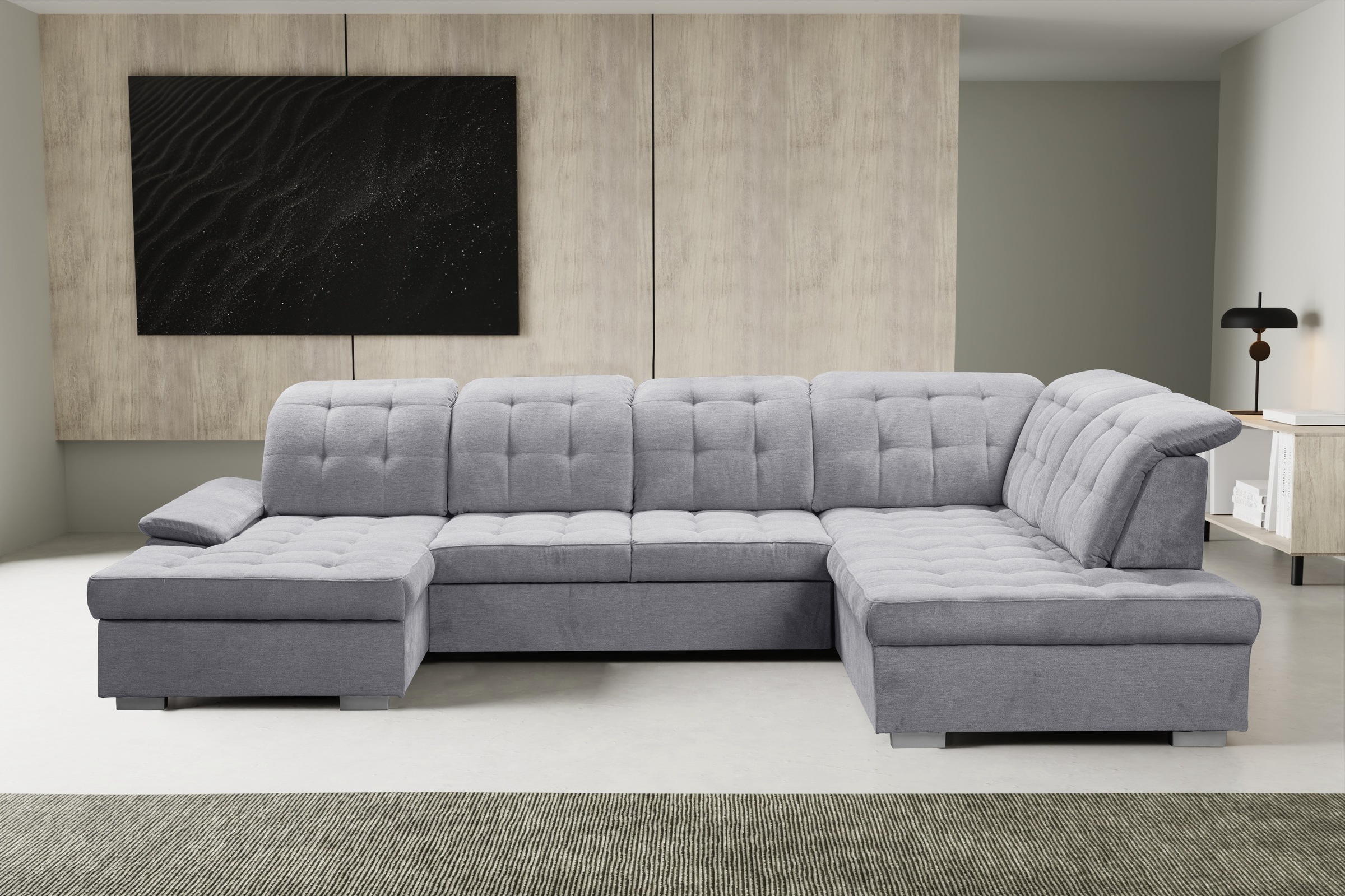 WERK2 Wohnlandschaft »Kordula-New Multifunktion Couch, Breite 332cm, U-Form günstig online kaufen