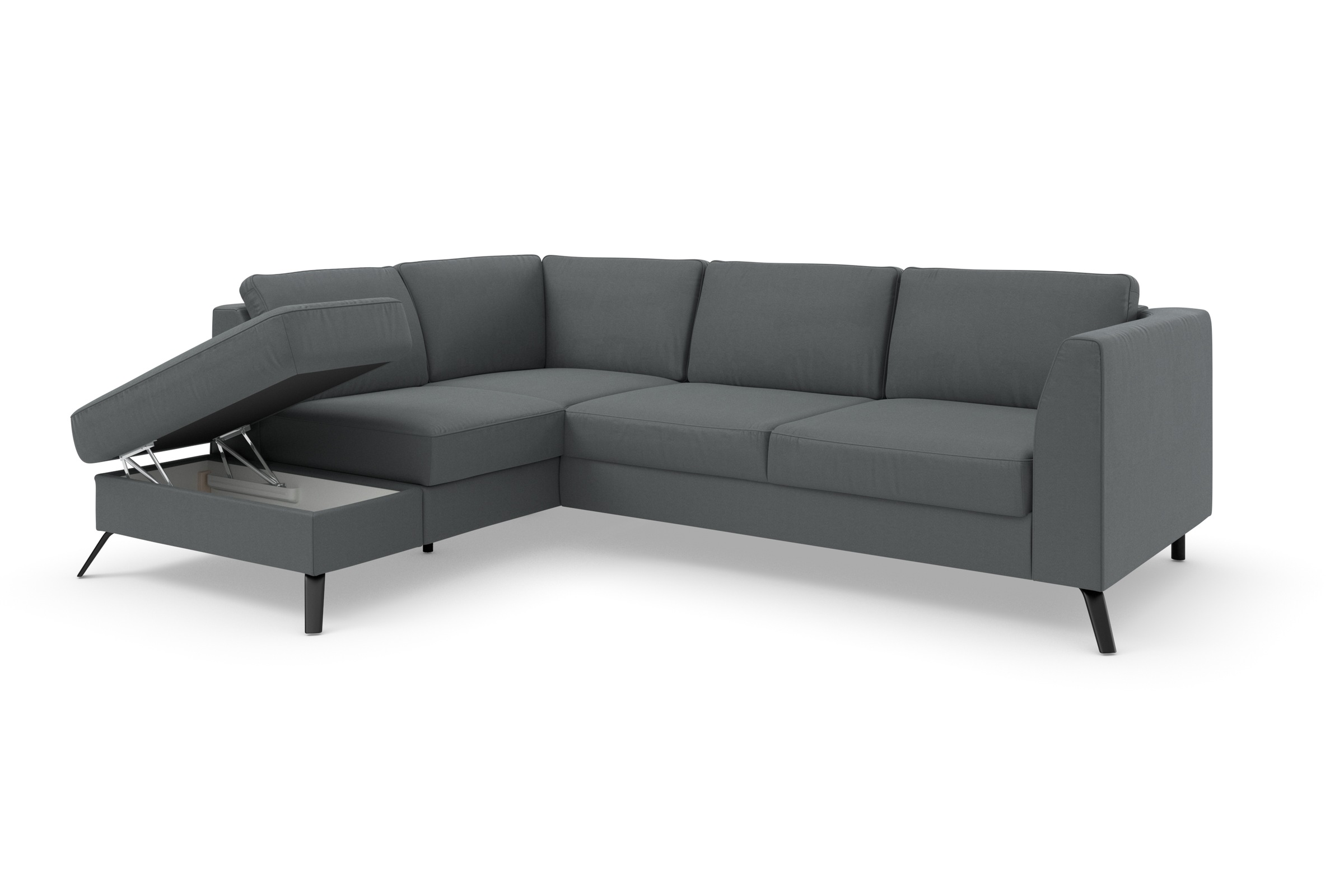 sit&more Ecksofa »Olsen L-Form«, inklusive Sitztiefenverstellung, wahlweise mit Bettfunktion, 15cm hoch