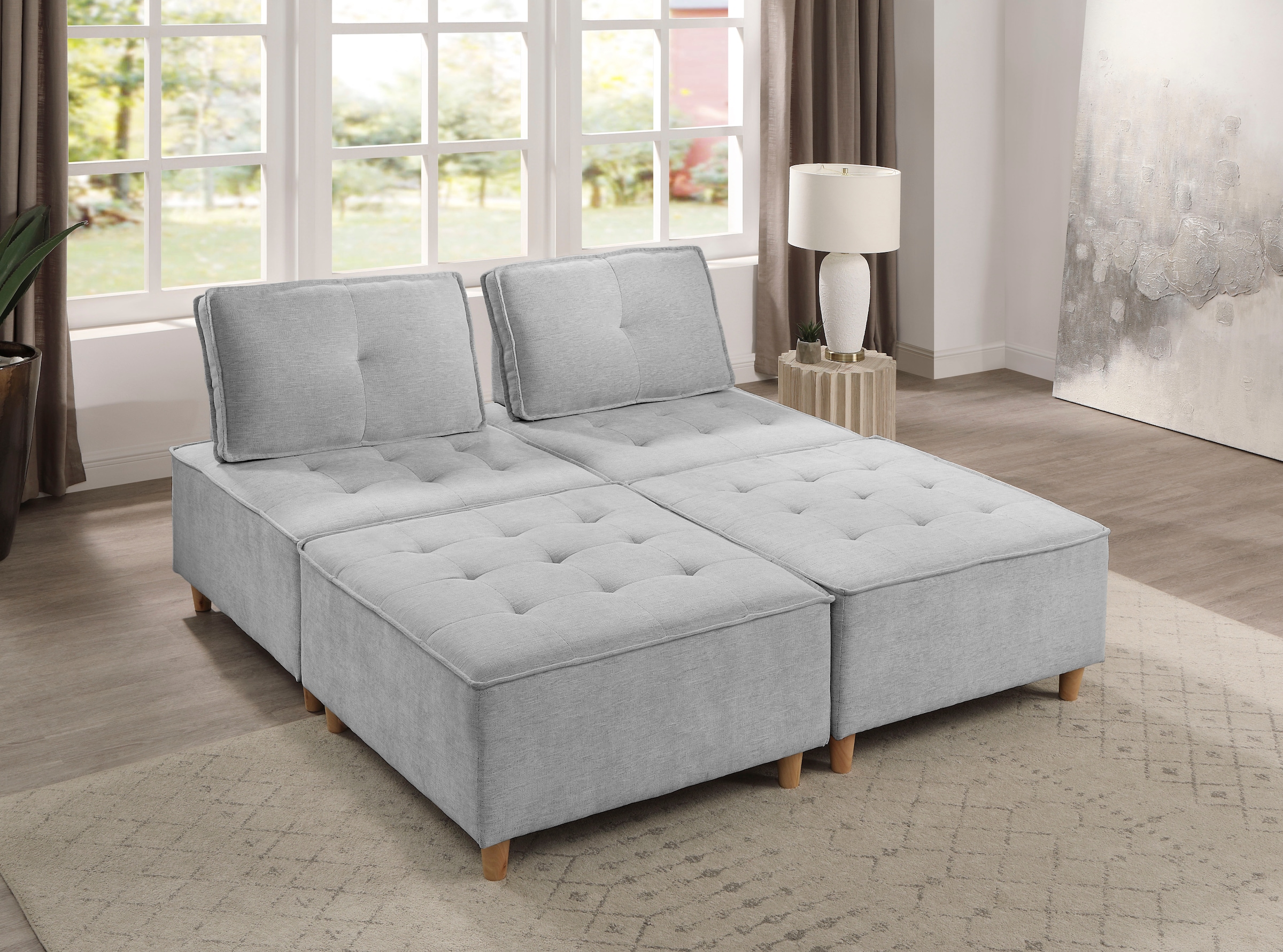 RAUM.ID Hocker »Flexid«, (1 St.), modular erweiterbar zum Sofa, Chenille-Bezug