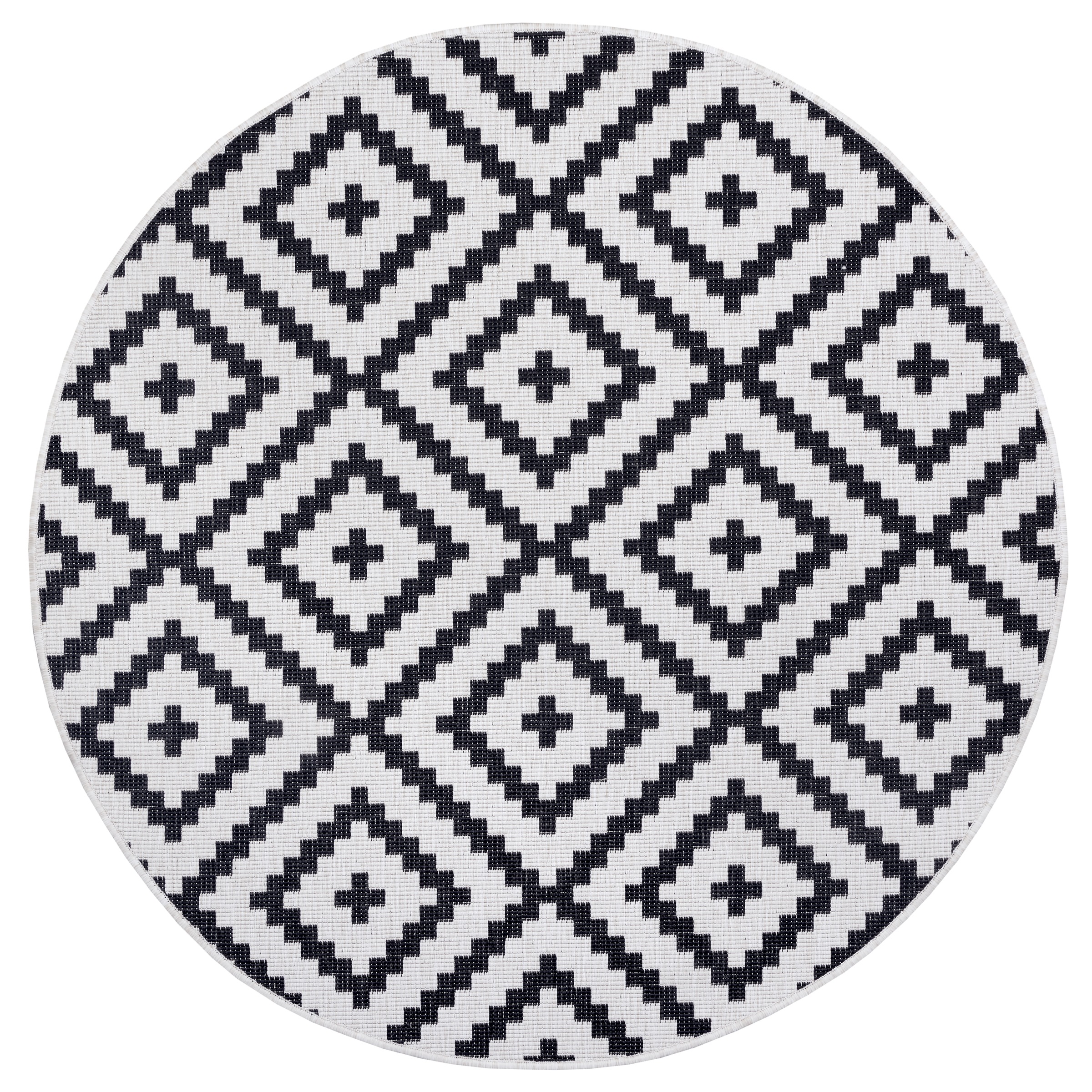 my home Teppich »Ronda Wendeteppich«, rund, 5 mm Höhe, Sisal-Optik, Flachgewebe, In- und Outdoor, geometrisches Boho Design