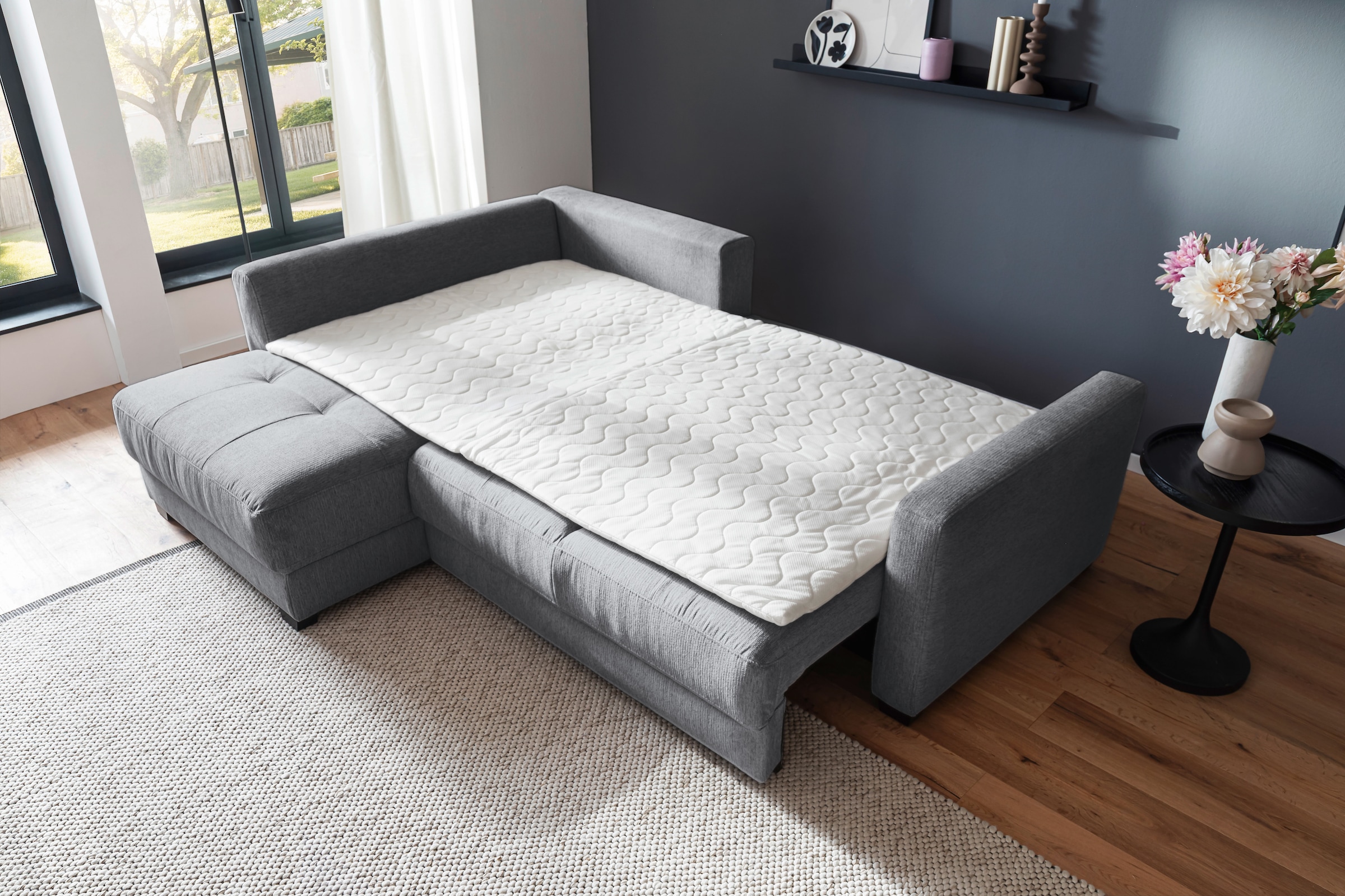 Mr. Couch Ecksofa »Pierre, L-Form mit Taschenfederkern«, mit DuraSpring-Taschenfederkern bis 140 kg belastbar