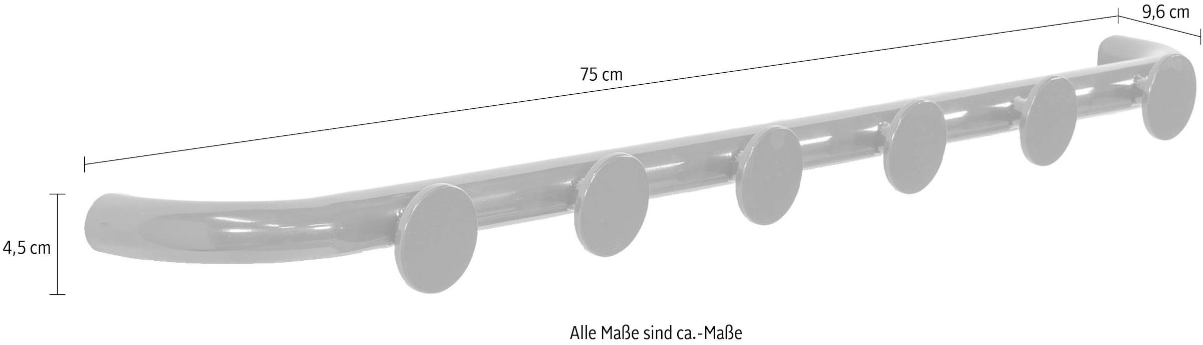 Spinder Design Garderobenleiste »RETRO 6 Wandgarderobe«, (1 St.)