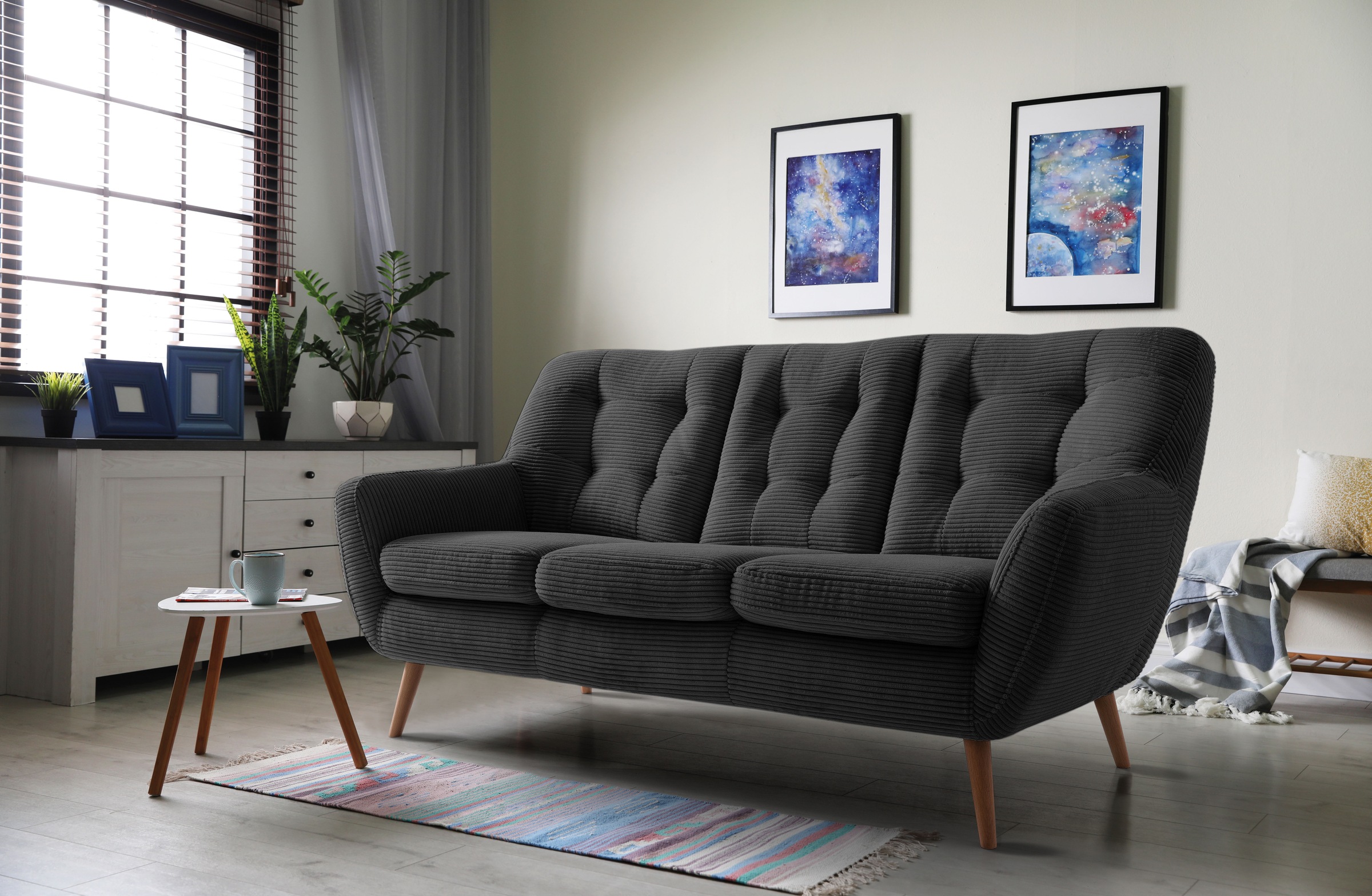 exxpo - sofa fashion 3-Sitzer »Scandi, bequem, aufwendige Rückenpolsterung günstig online kaufen