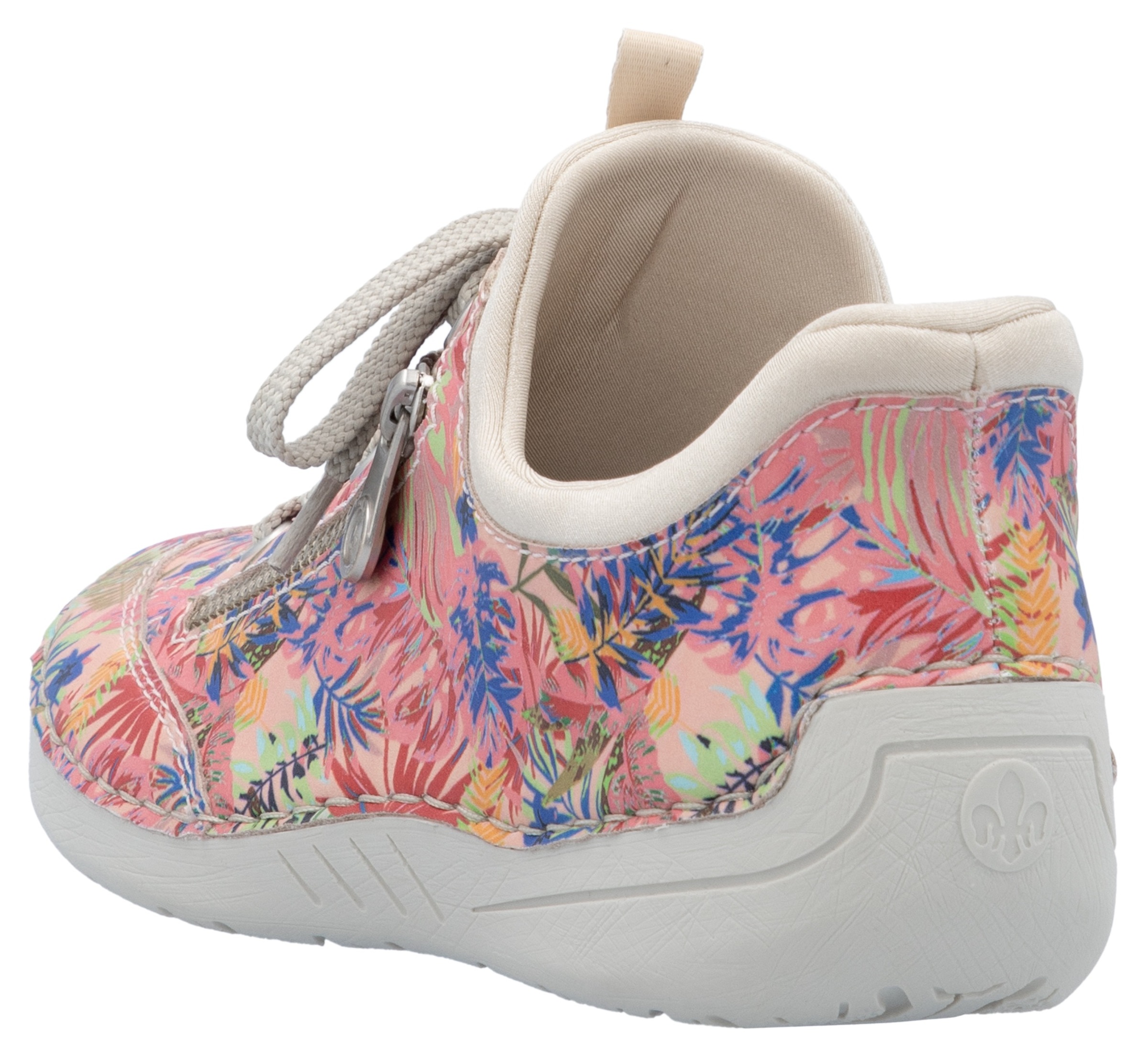 Rieker Slip-On Sneaker, Freizeitschuh, Halbschuh, Schlupfschuh mit aufgesetzter Schnürung