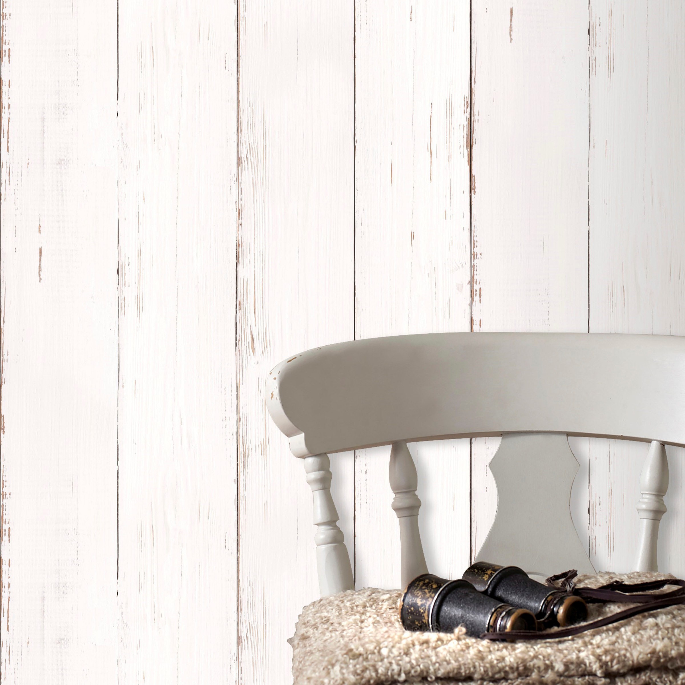 Superfresco Easy Vliestapete »white wood« Holz glatt Holz 1000x52cm