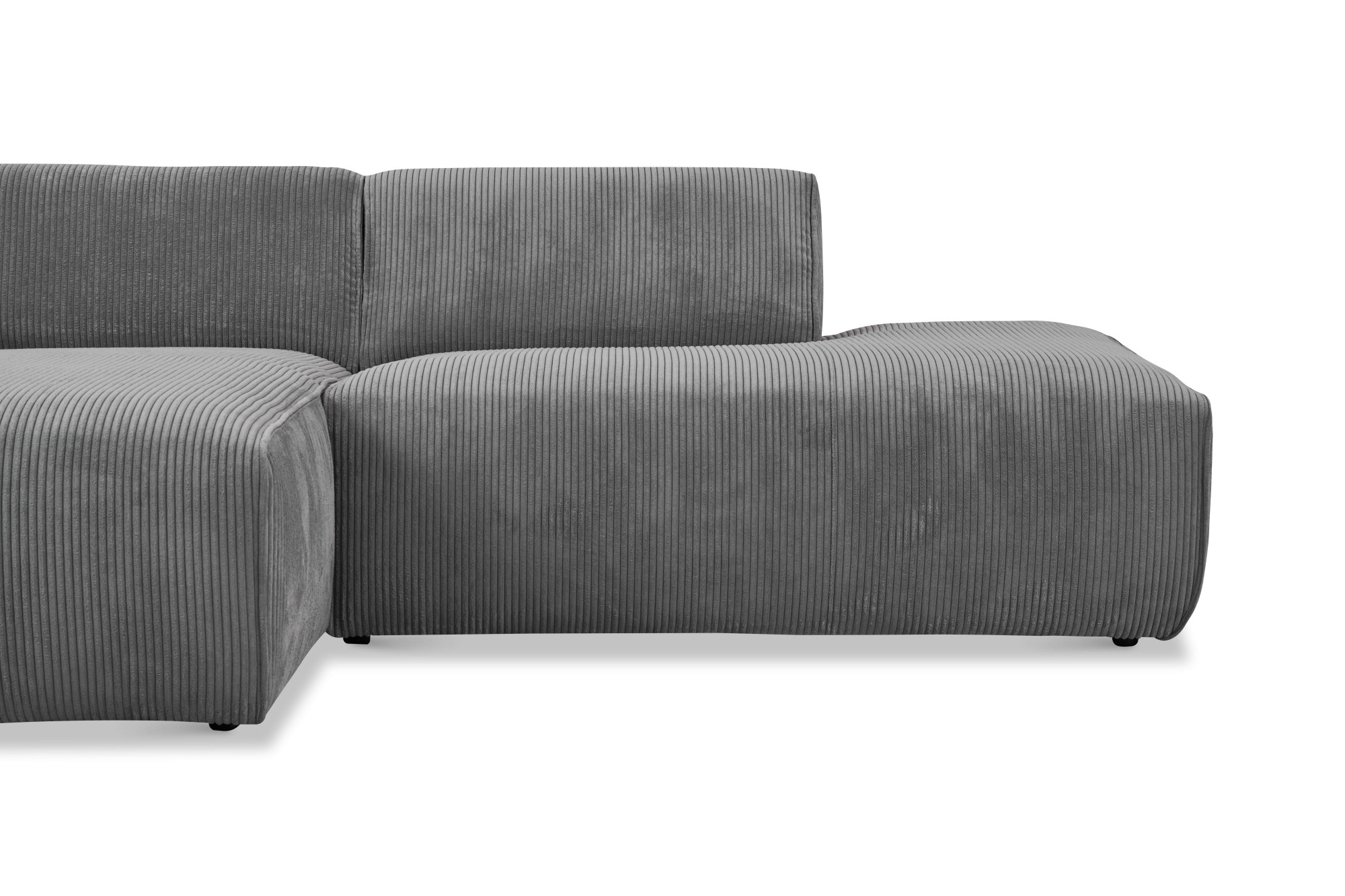 andas Ecksofa »Noord mit Kedernaht, Breite 227 cm«, Cord, Struktur, Webstoff, mit Wellenunterfederung, Massivholzrahmen