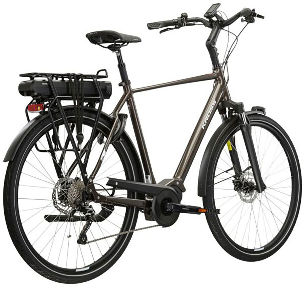 Kross E-Bike »E-Citybike Sentio Hybrid 3.0 28 Zoll braun«, 7 Gang, Shimano, DEORE T6000, Mittelmotor 250 W, Pedelec, Elektrofahrrad für Damen und Herren