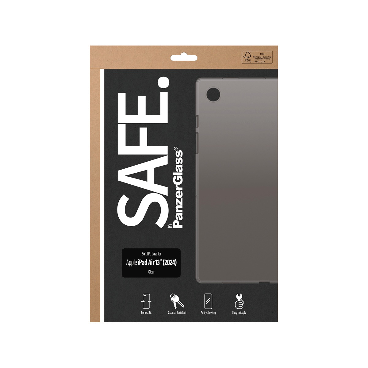 SAFE by PanzerGlass Tablet-Hülle »Soft TPU Case für Apple iPad Air 13 (2024)«, Backcover, Schutzhülle, Tabletchutzhülle, Case, Schutzcase, stoßfest