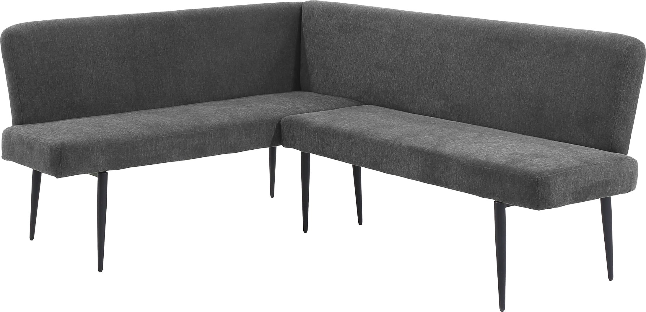 OTTO home Eckbankgruppe »Melvin (Set, 4-tlg. Tisch, Bank und 2 Stühle), Taschenfederkern« Tisch (120x75cm) schwarz, Bank und Stühle anthrazit oder beige