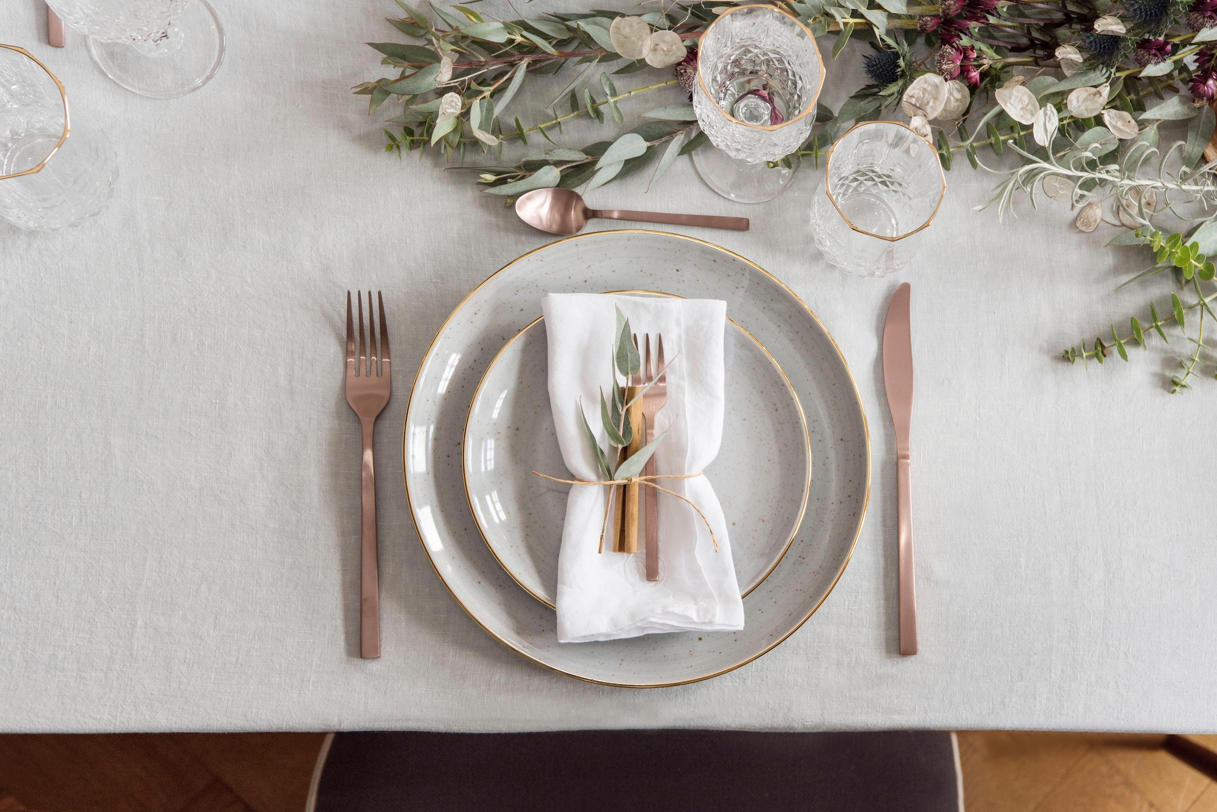 Guido Maria Kretschmer Home&Living Besteck-Set »GMK, Bronze Look«, (Set, 30 tlg.), Tafelbesteck, Präsentschachtel, PVD bronze mattiert