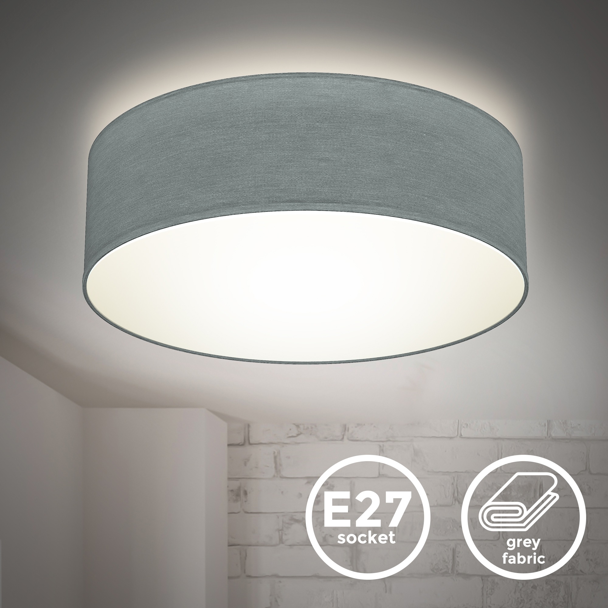 B.K.Licht LED Deckenleuchte, 1 flammig, Leuchtmittel E27   ohne Leuchtmitte günstig online kaufen