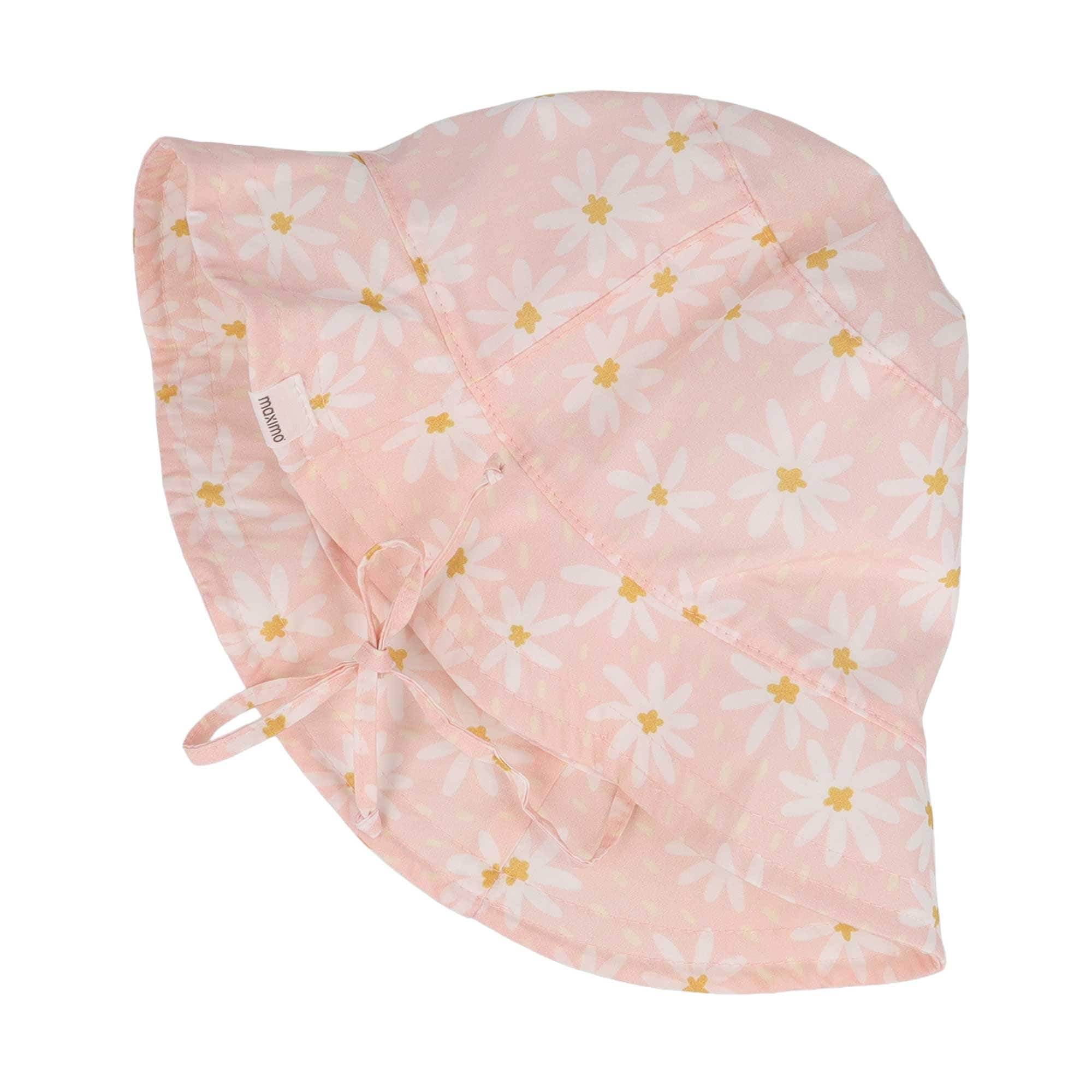 MAXIMO Sonnenhut 1 Stk. rosa, Gänseblümchen-Motiv, Bindeband, Webstoff, Mädchen