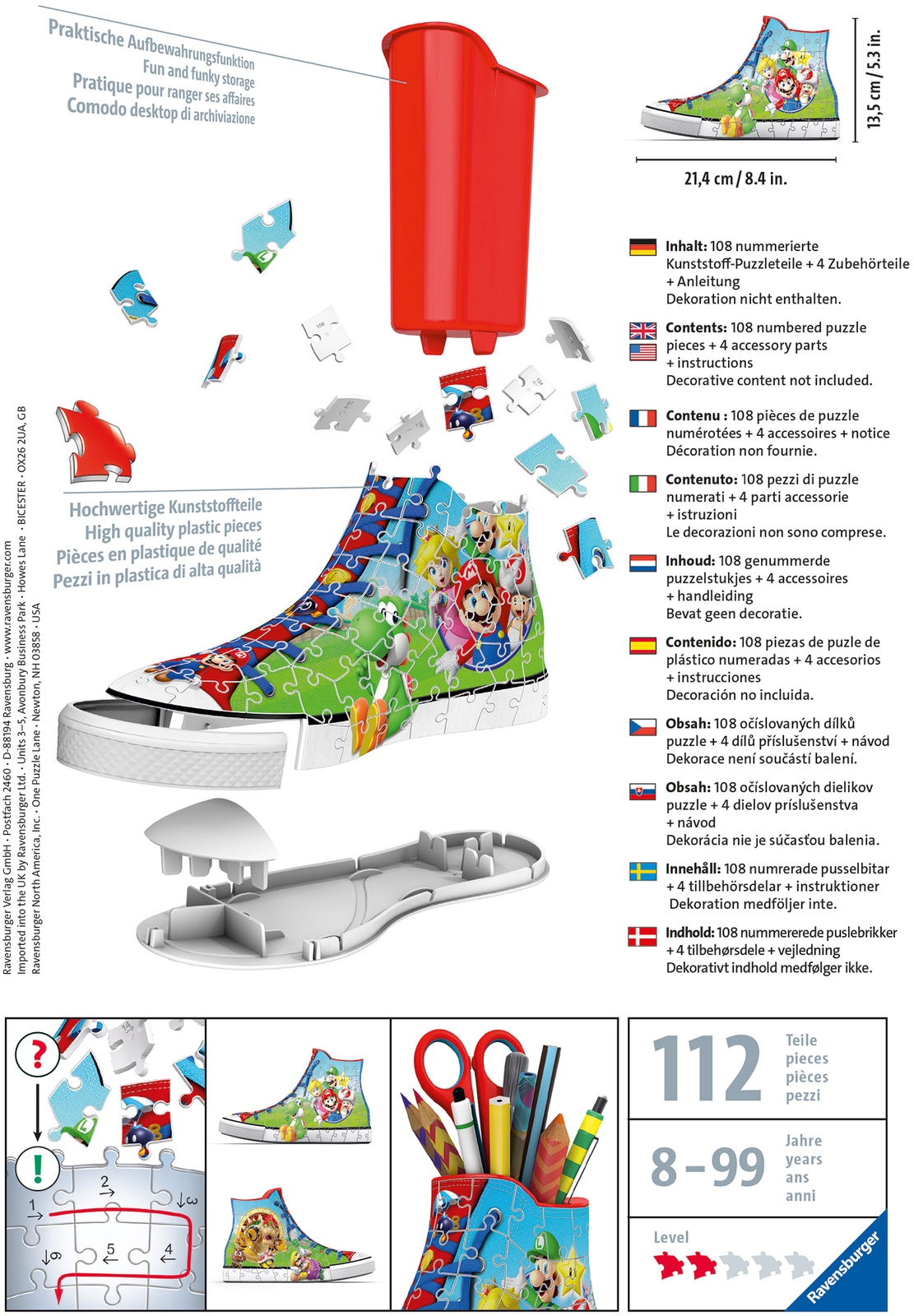 Ravensburger 3D-Puzzle »Sneaker Super Mario«, FSC® - schützt Wald - weltweit; Made in Europe