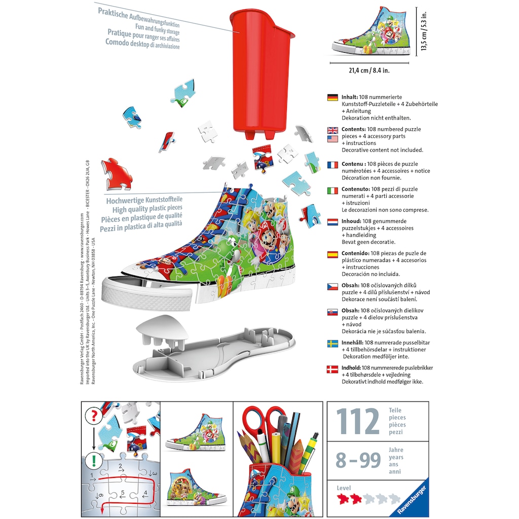 Ravensburger 3D-Puzzle »Sneaker Super Mario«, FSC® - schützt Wald - weltweit; Made in Europe