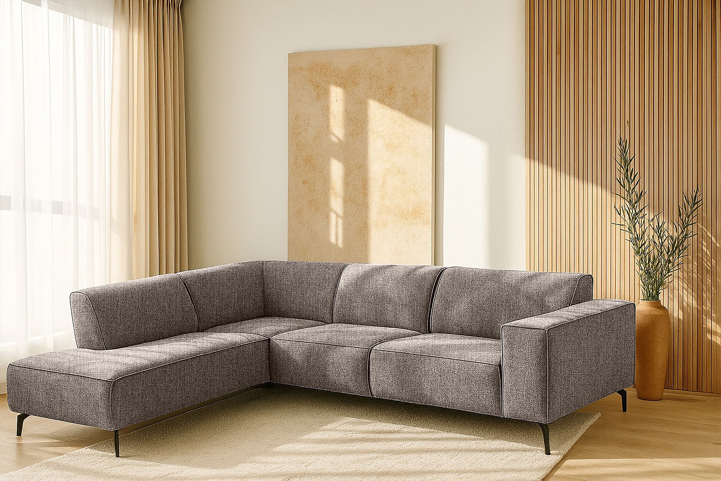 Places of Style Ecksofa »Lorcan, Breite 275 cm, weiches Sitzgefühl«, mit sc günstig online kaufen
