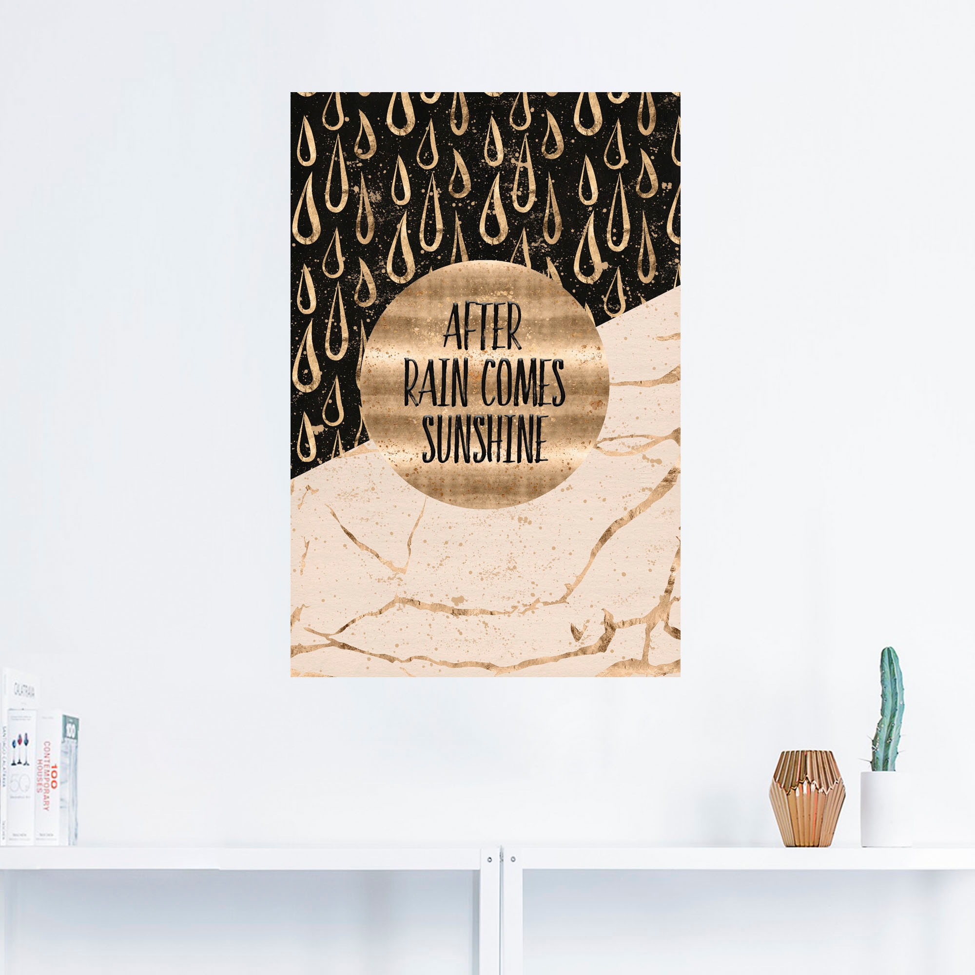 Artland Wandbild »Nach Regen kommt Sonnenschein«, Sprüche & Texte, (1 St.), als Leinwandbild, Wandaufkleber in verschied. Größen