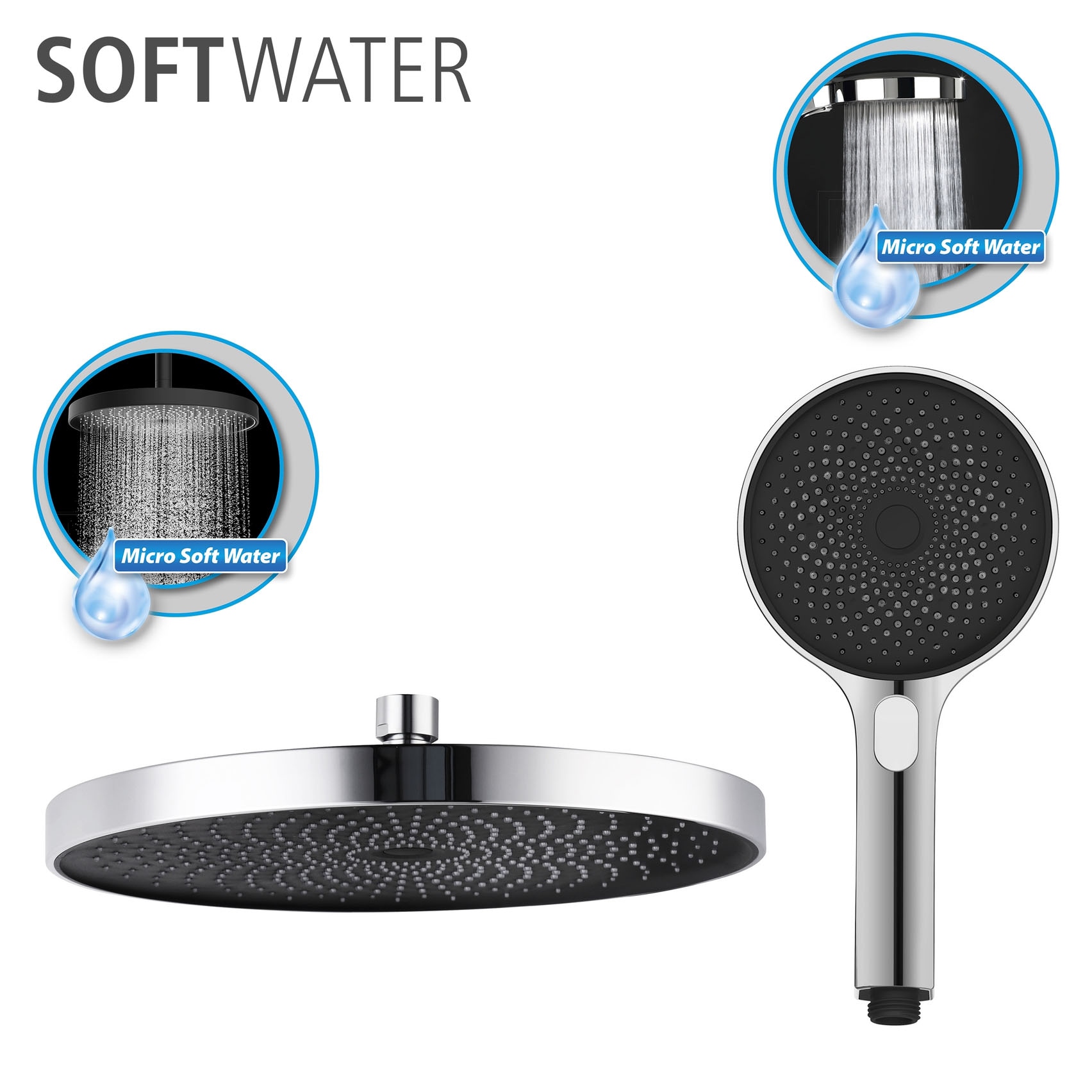 WENKO Duschsystem »Softwater« Chrom, einfacher Anschluss an bestehende Armatur o. Wandanschlussbogen
