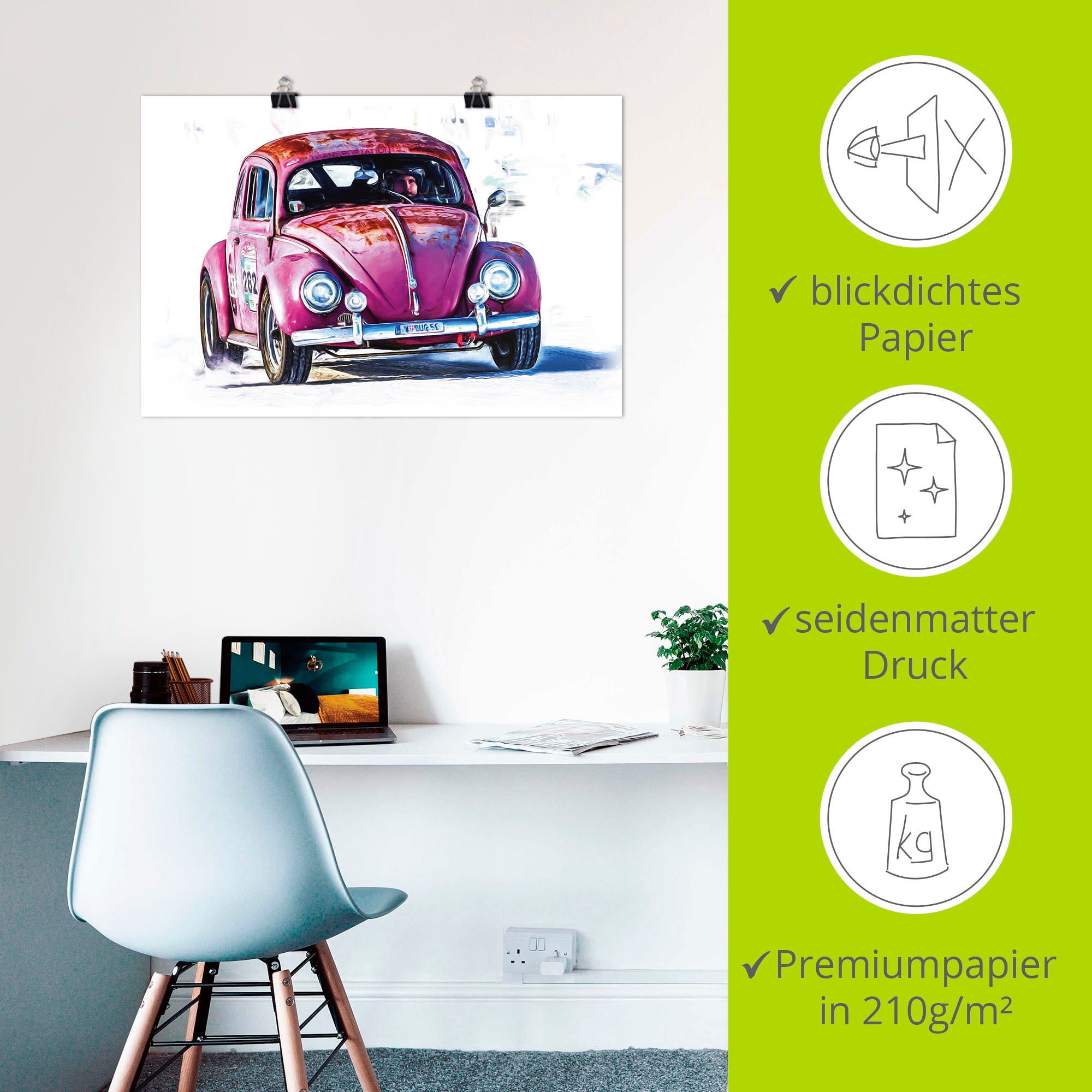 Artland Poster »Kleiner Flitzer«, Auto, (1 St.), als Alubild, Leinwandbild, Wandaufkleber oder Poster in versch. Größen