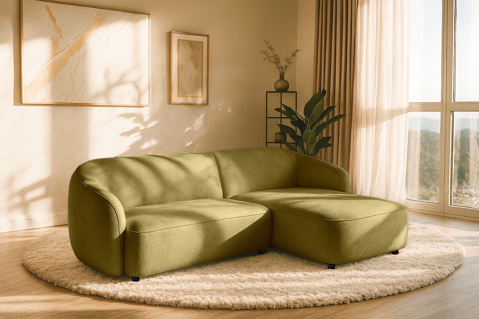 INOSIGN Ecksofa »Cosigo«, Breite 246 cm, 2 Chenille-Stoffe zur Auswahl, mit Kaltschaum