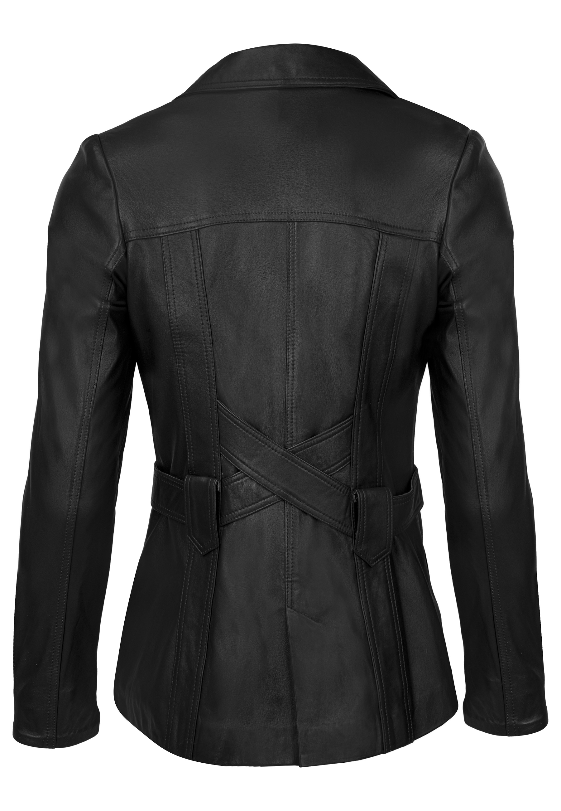 Felix Hardy Lederjacke »Lederjacke mit Gürtel und Knöpfen«