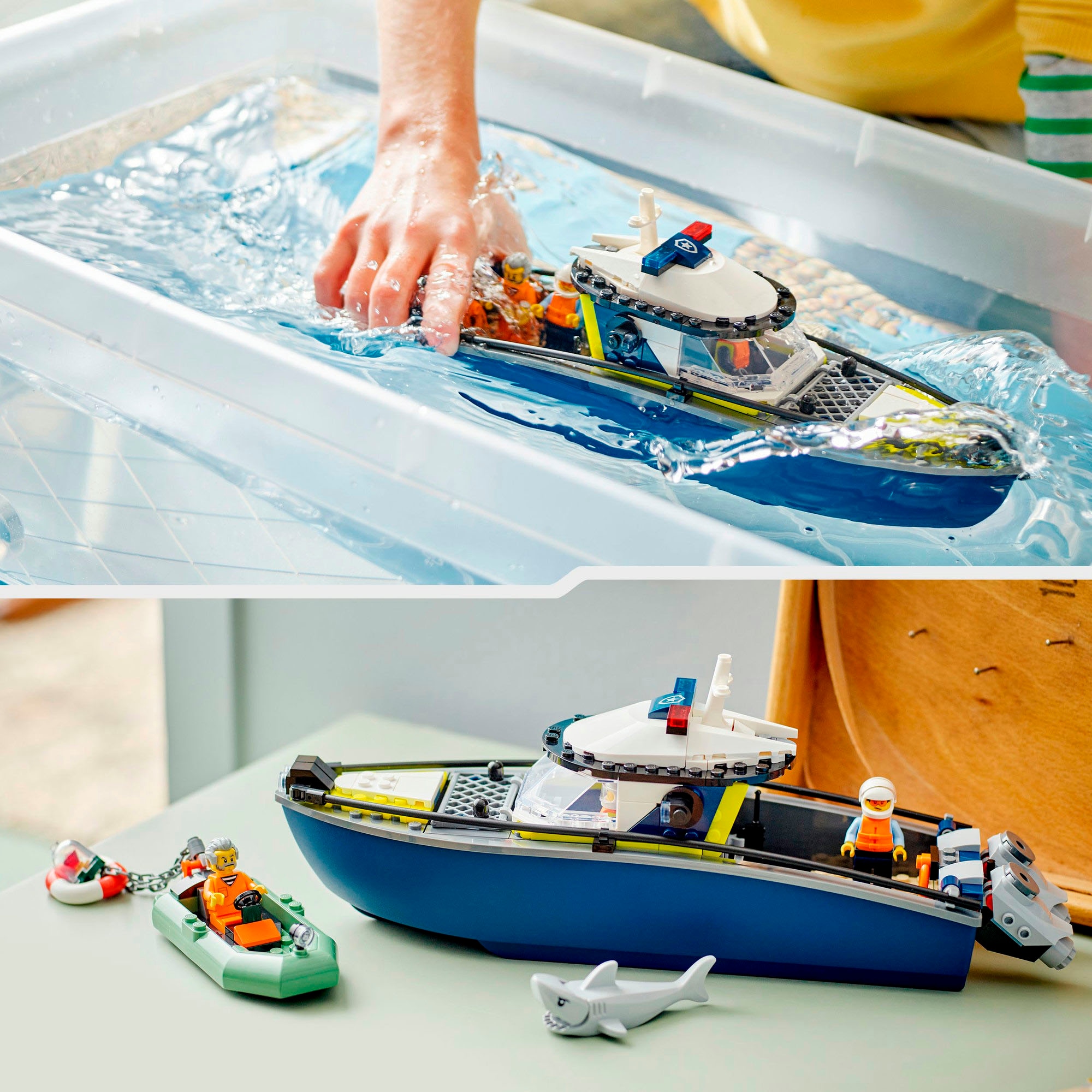 LEGO® Konstruktionsspielsteine »Verfolgungsjagd im Polizeiboot (60456), LEGO City«, (264 St.), Made in Europe