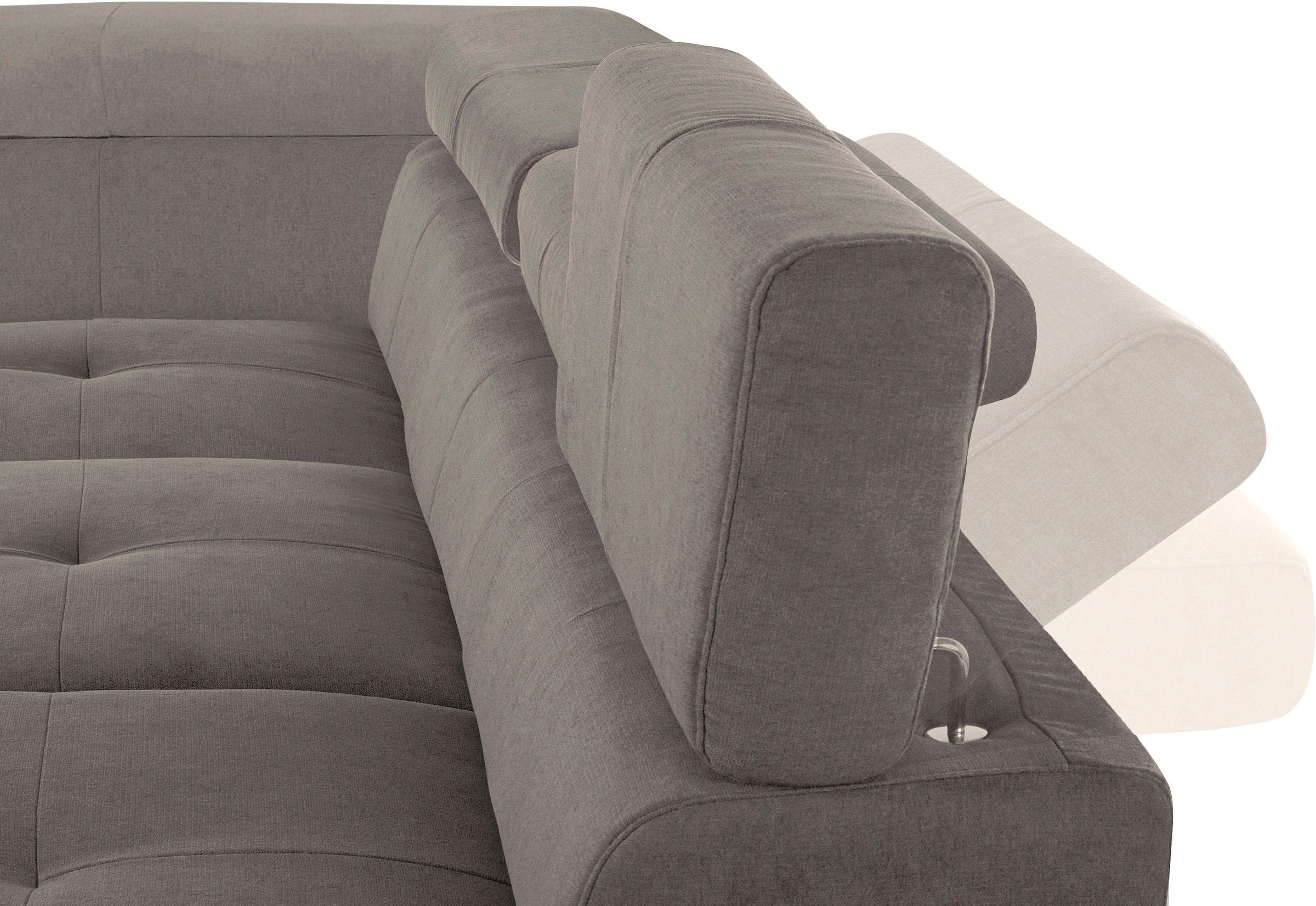 COTTA Ecksofa »Enterprise L-Form«, mit Arm- & Kopfteilverstellung, wahlweise mit Bettfunktion