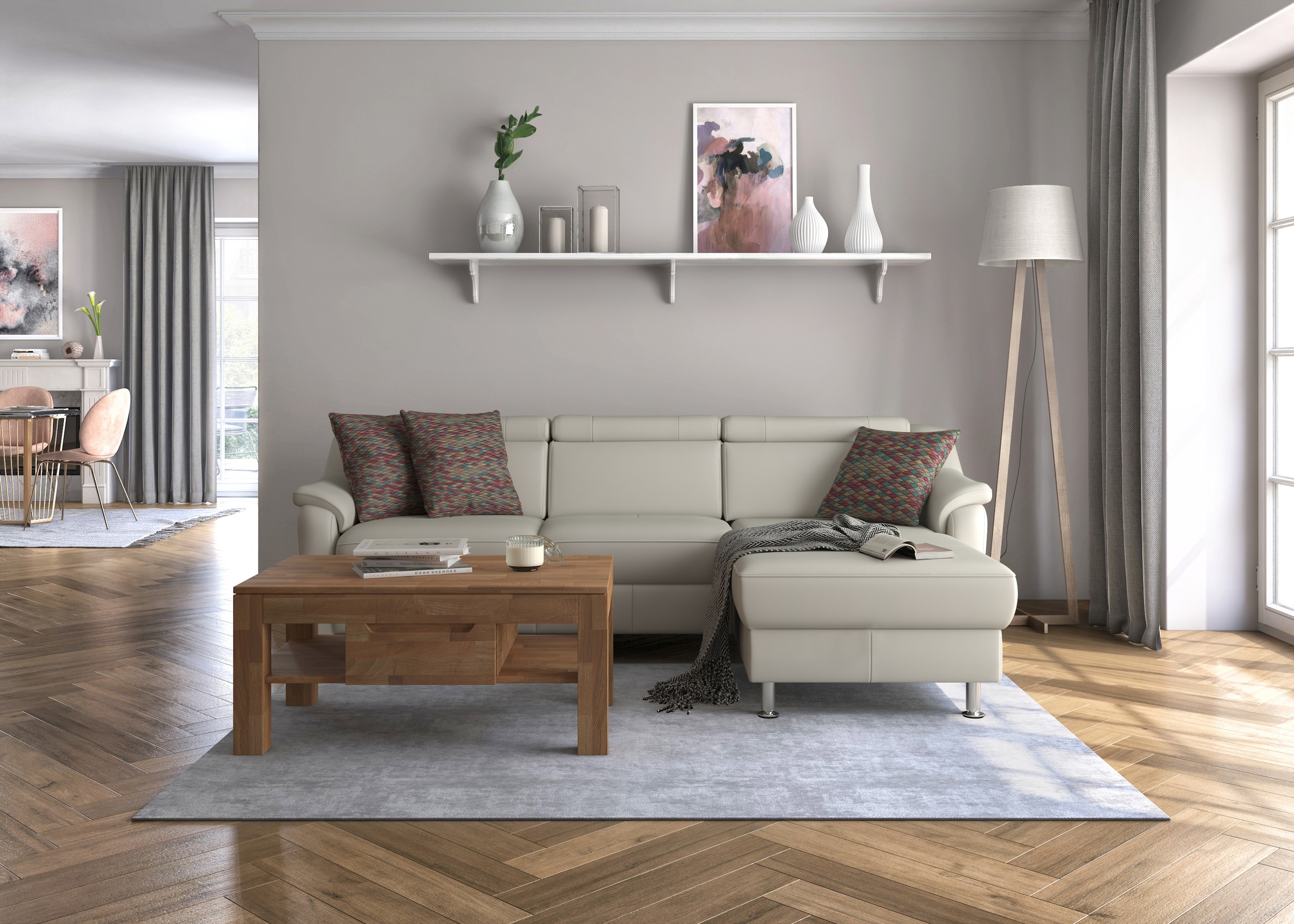 sit&more Ecksofa »Freetown L-Form«, inklusive Kopfteilverstellung und komfortablem Federkern